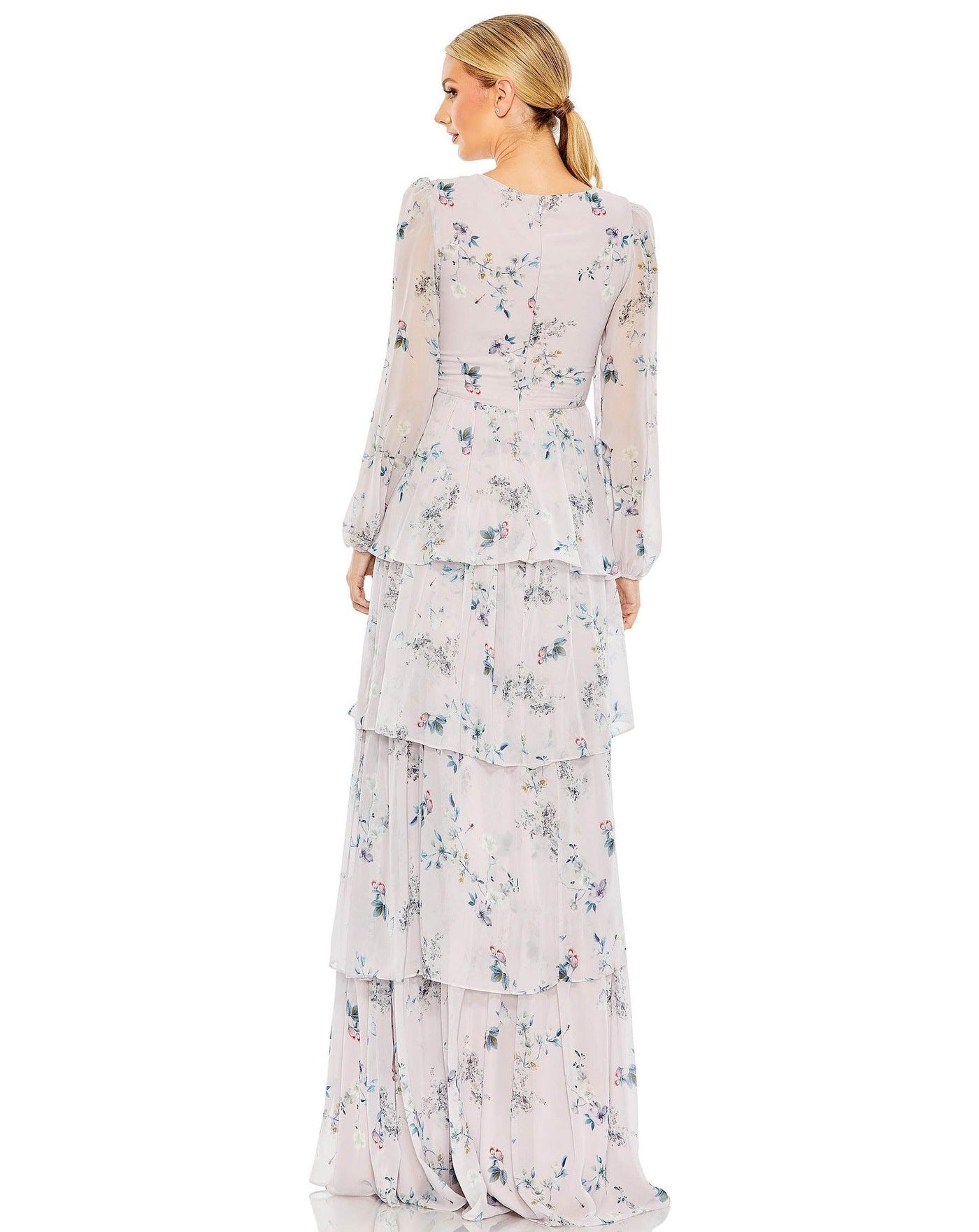 Mac Duggal Long Formal Floral Print Dress 55815 - The Dress Outlet