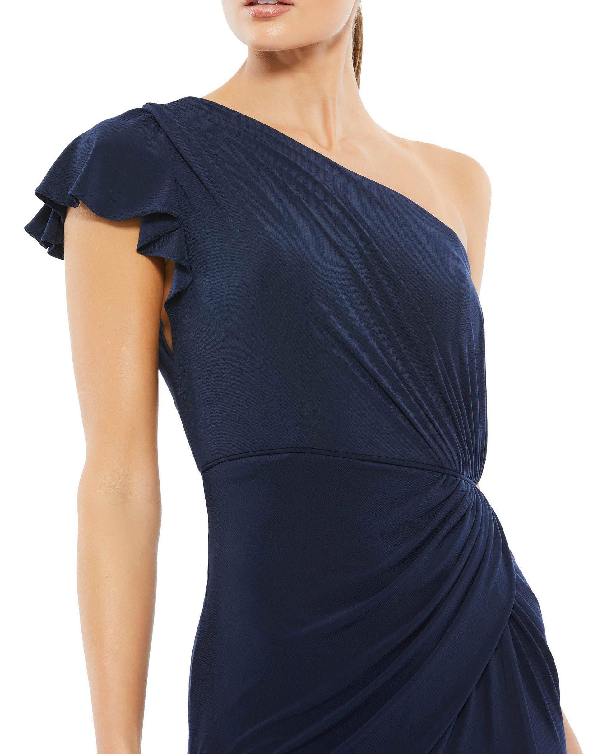 Prom Dresses Long Formal One Shoulder Prom Gown Midnight