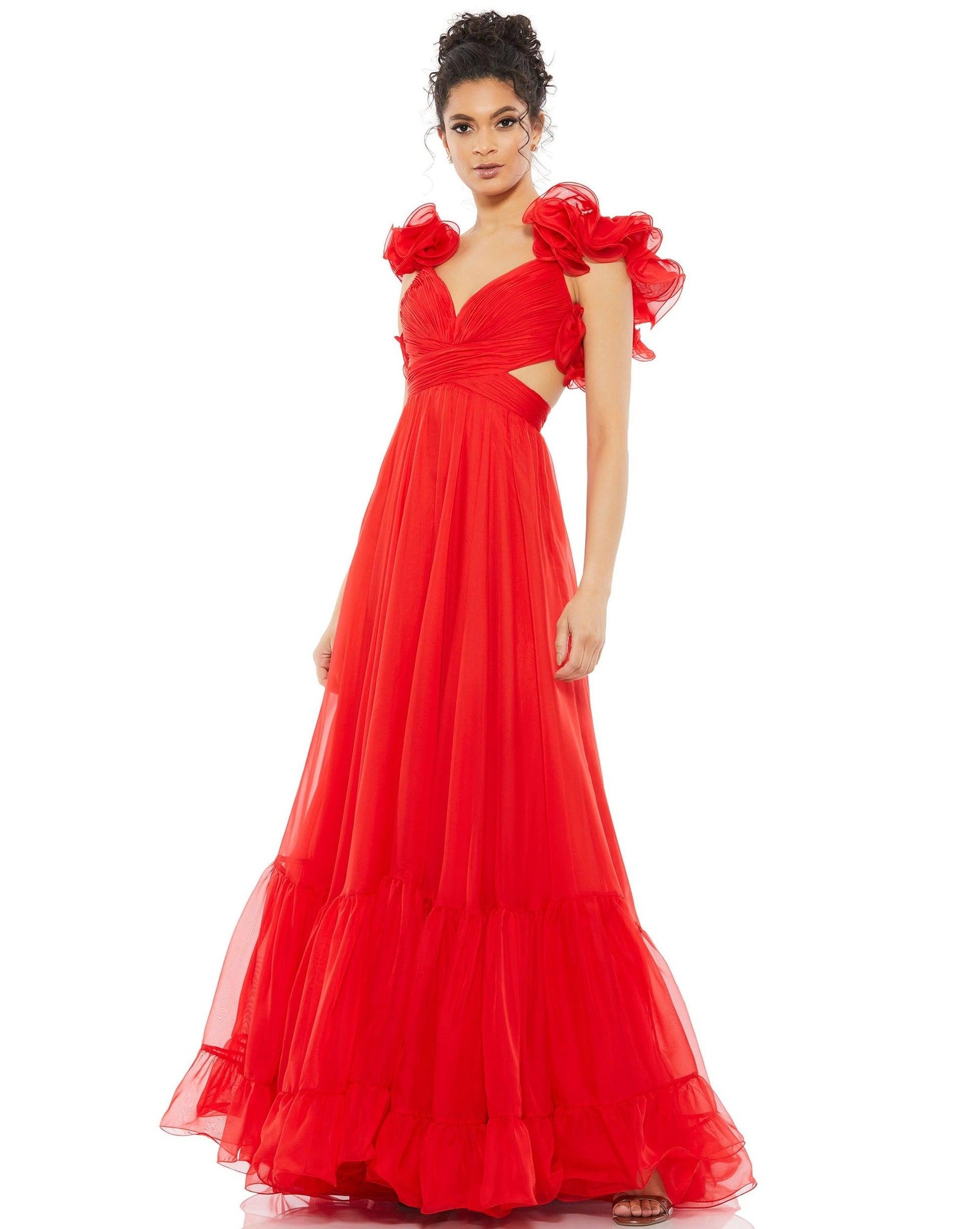 Mac Duggal 67911 Long Prom Ruffled Dress