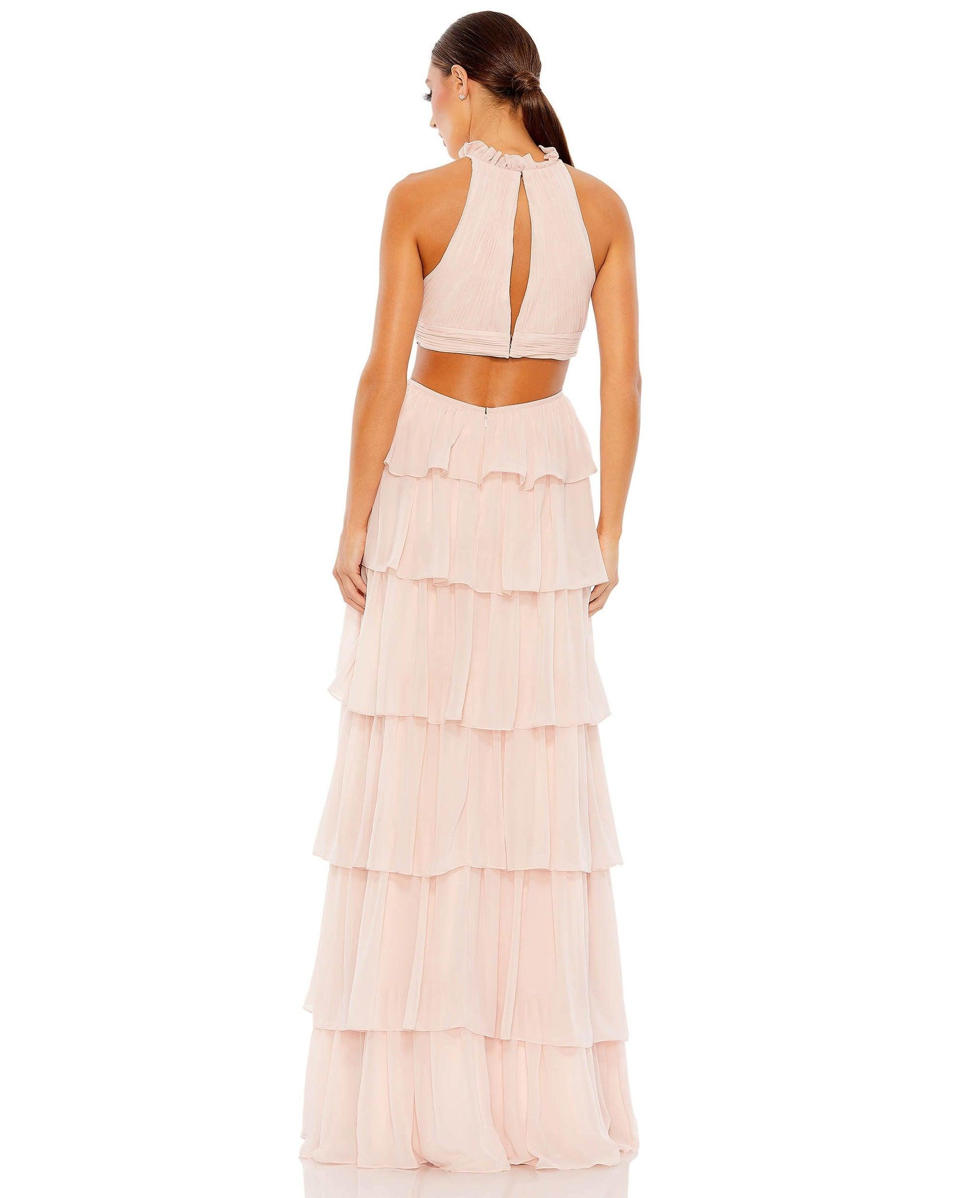 Mac Duggal Long Halter Formal Prom Ball Gown 55817 - The Dress Outlet