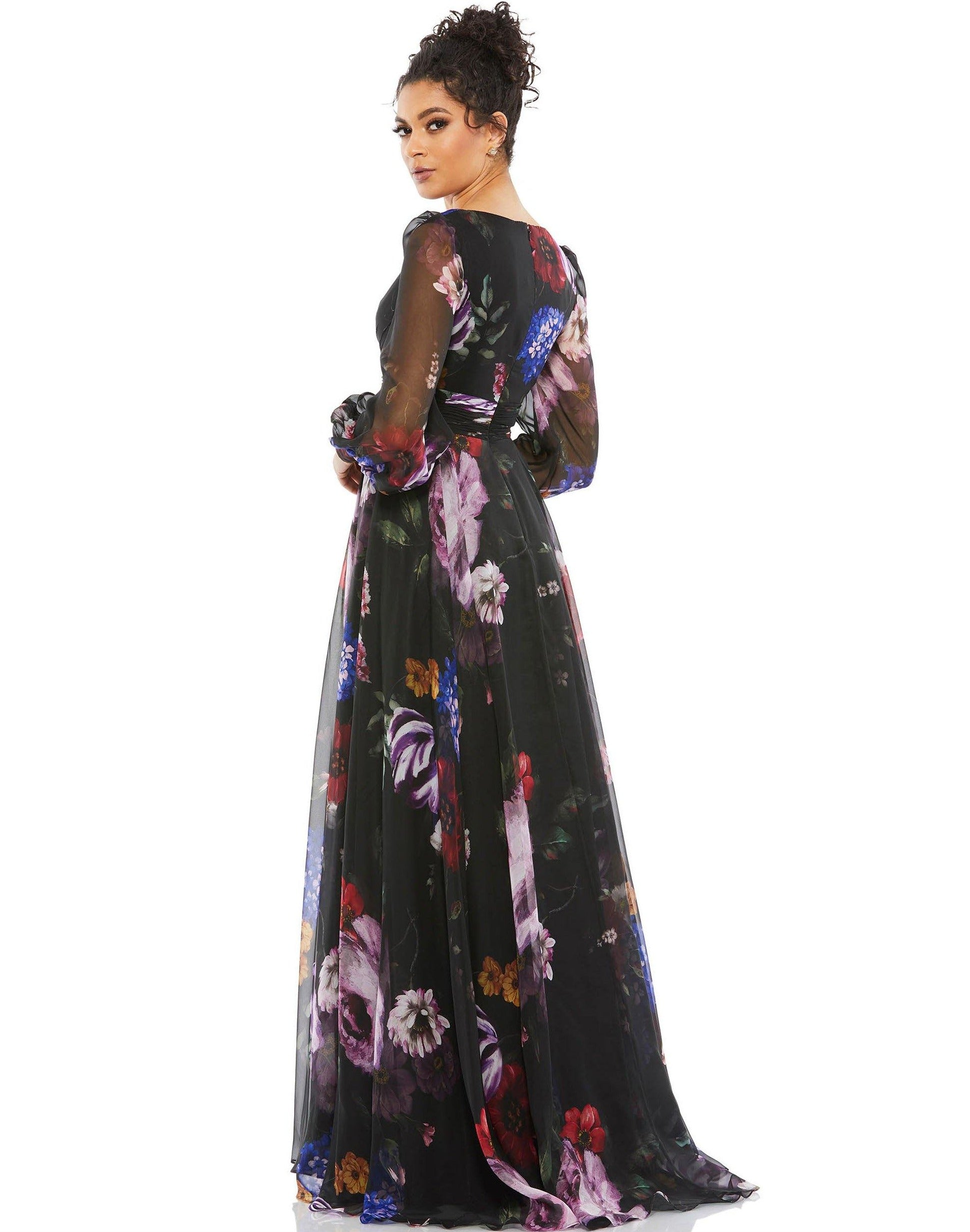 Mac Duggal Long Mother of Bride Floral Dress 67872 - The Dress Outlet