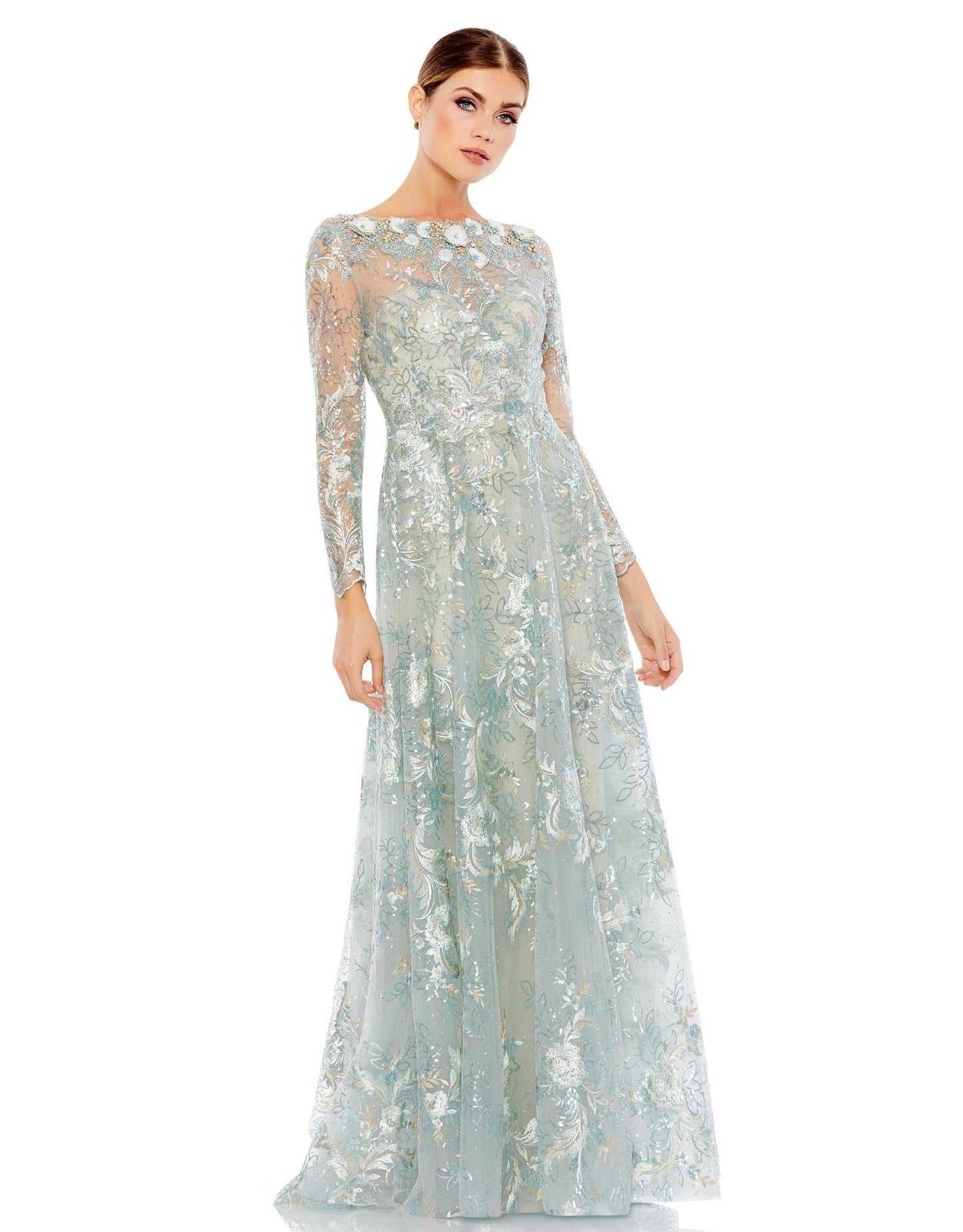 Mac Duggal Long Mother of the Bride Dress Mist