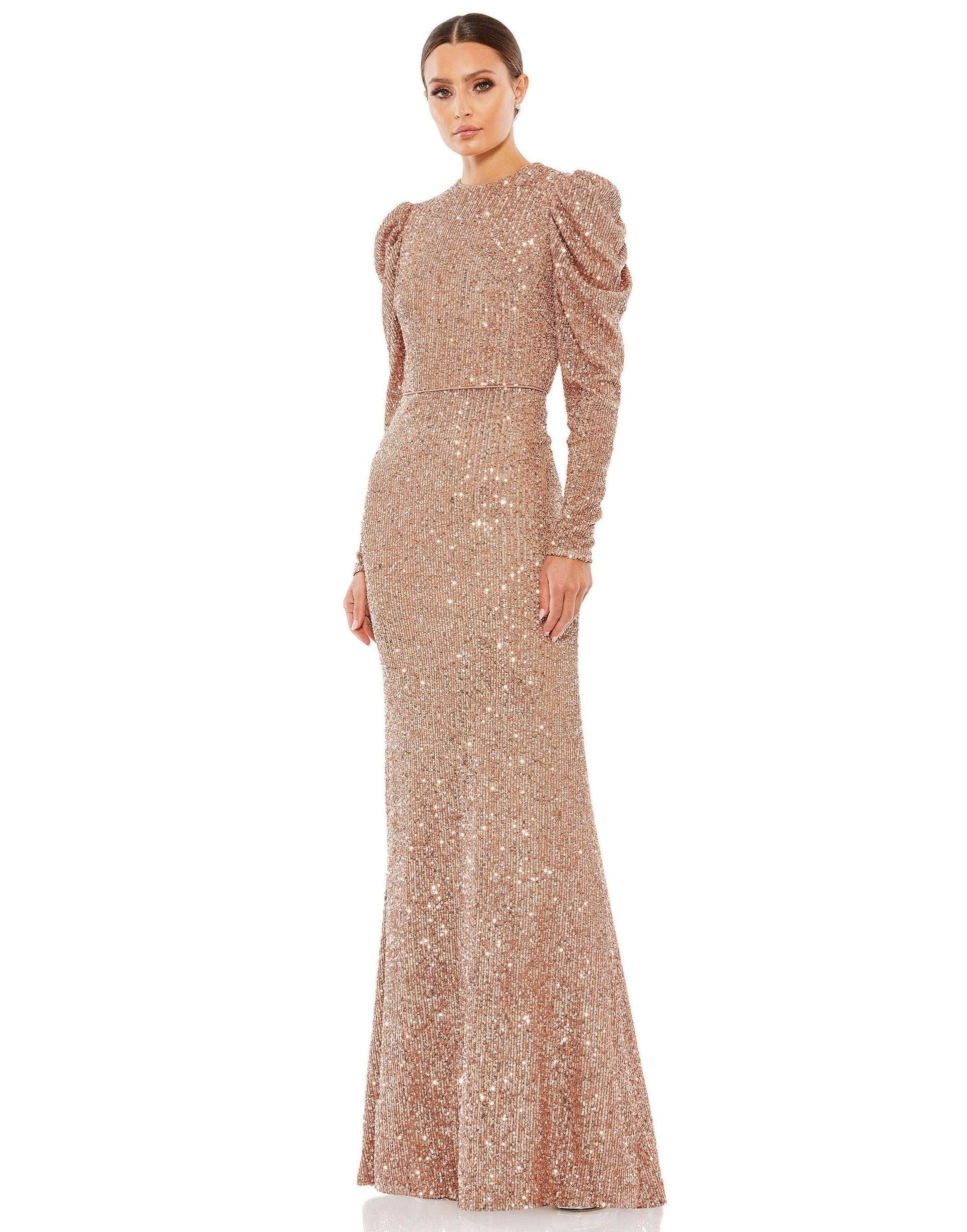 Copper Mac Duggal 26692 Long Sleeve Formal Evening Dress for $398.0 – The Dress Outlet