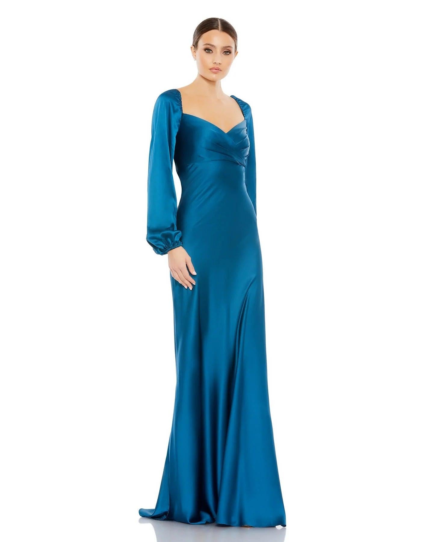 Ocean Blue Mac Duggal 49519 Long Sleeve Formal Evening Dress for 398.0 The Dress Outlet