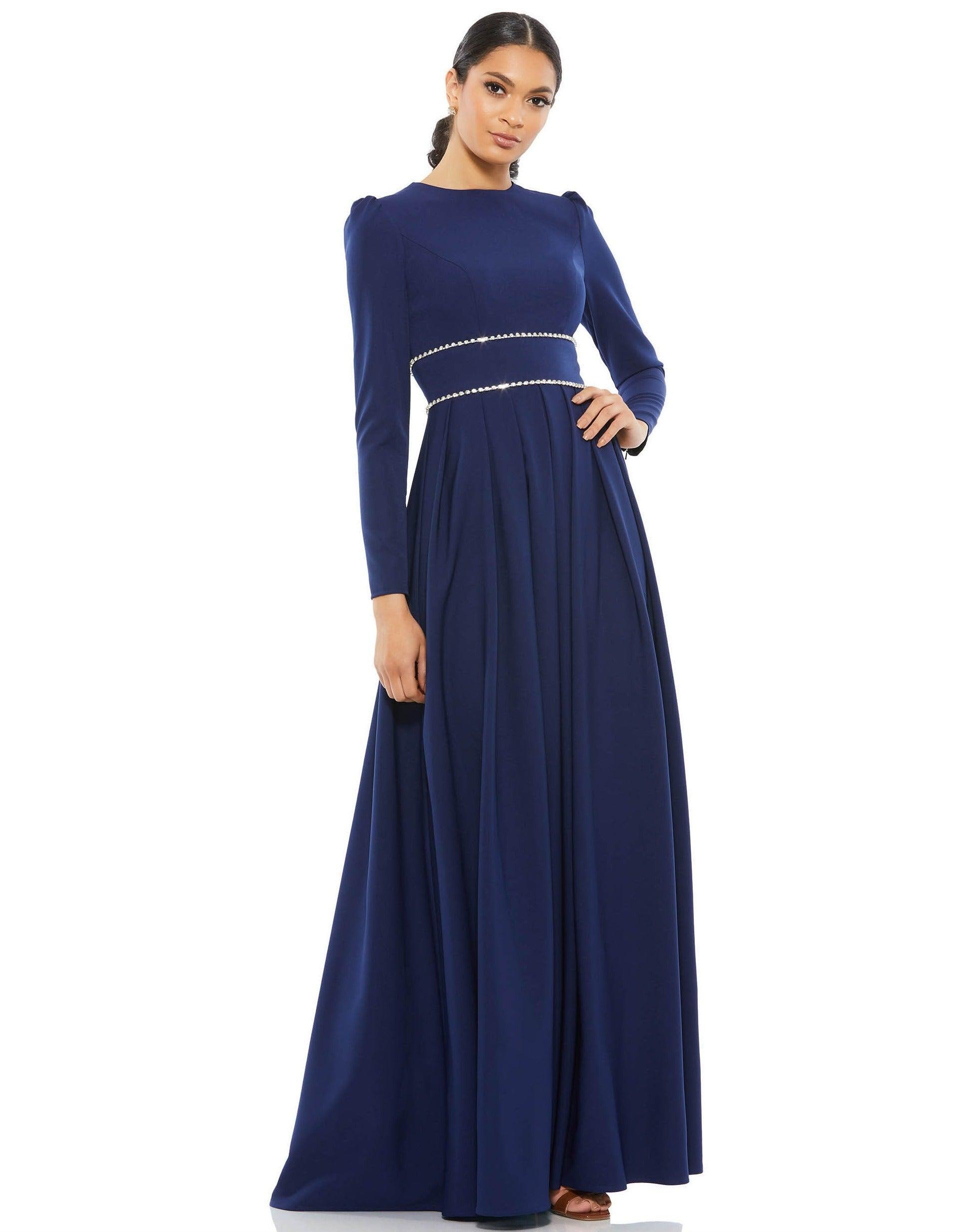 Midnight Mac Duggal Long Sleeve Formal Evening Dress 55705 for $104.99