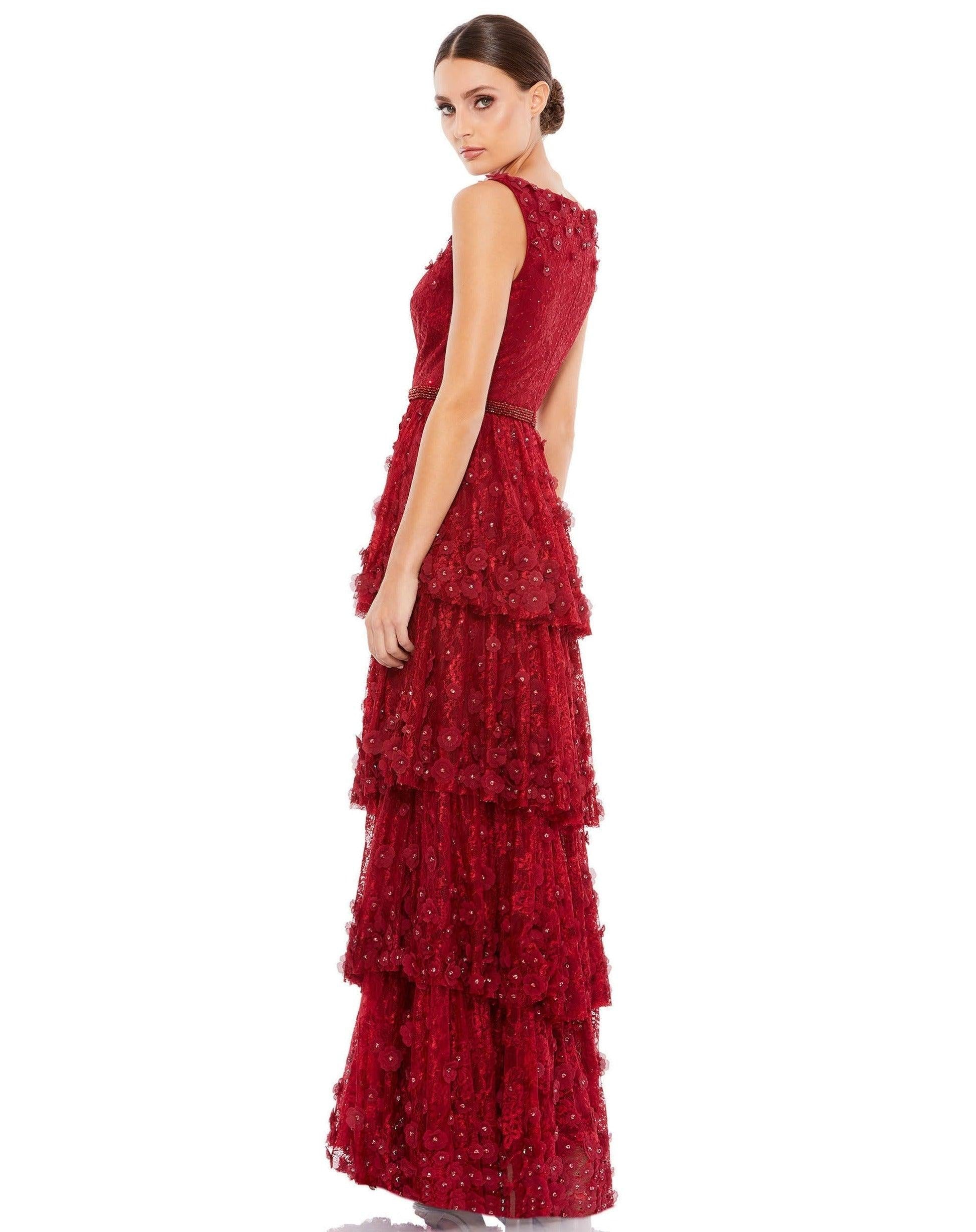 Mac Duggal Long Sleeveless Formal Lace Dress 67710 - The Dress Outlet