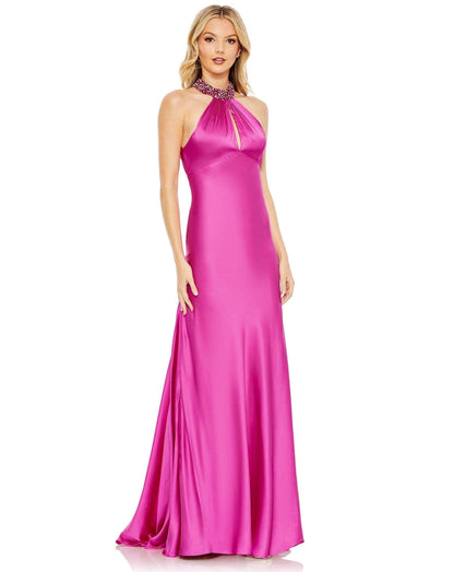 Mac Duggal Prom Long Beaded Halter Formal Gown 68063 - The Dress Outlet