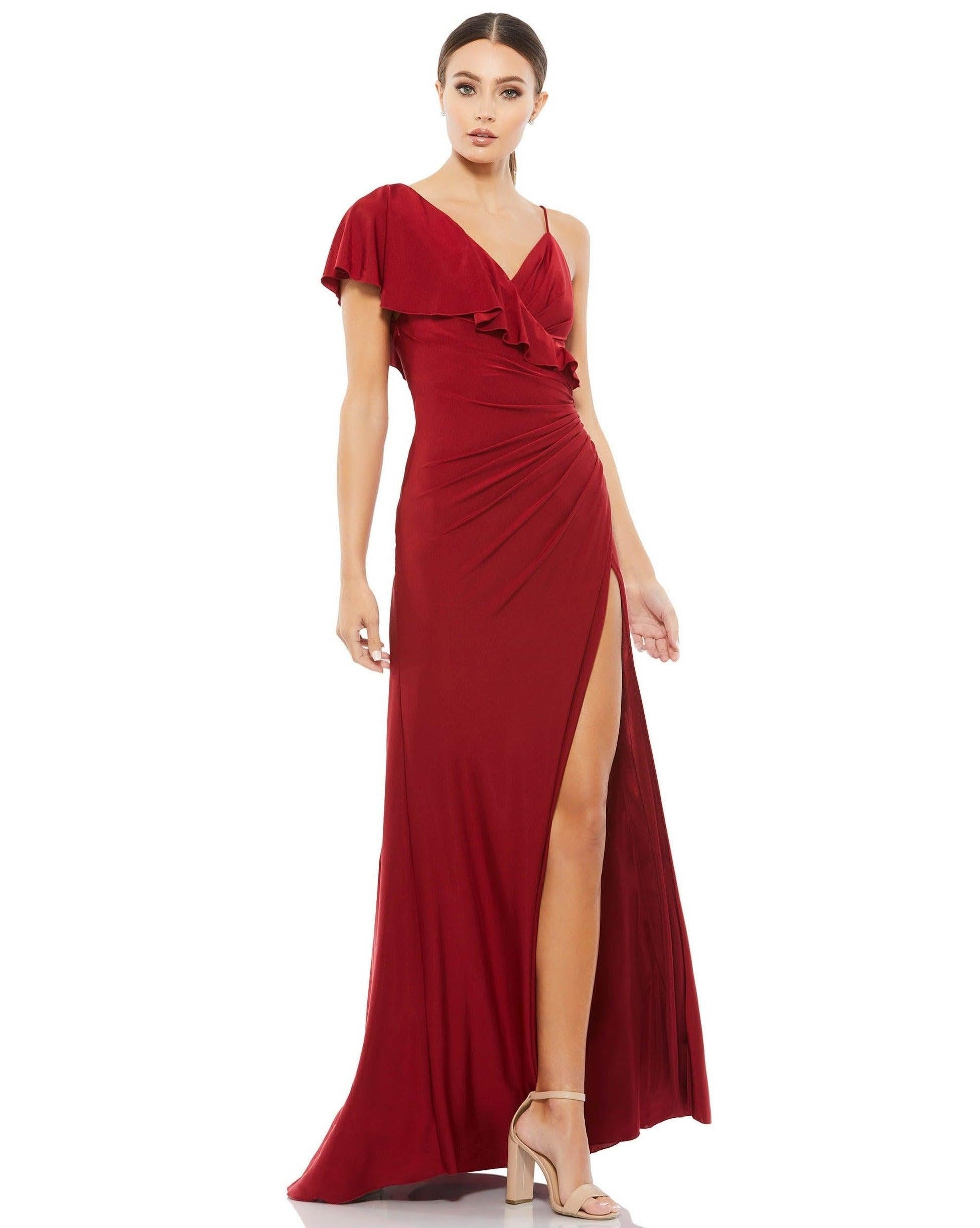 Wine Mac Duggal 11257 Prom Long Formal Evening Dress for $149.0 – The ...
