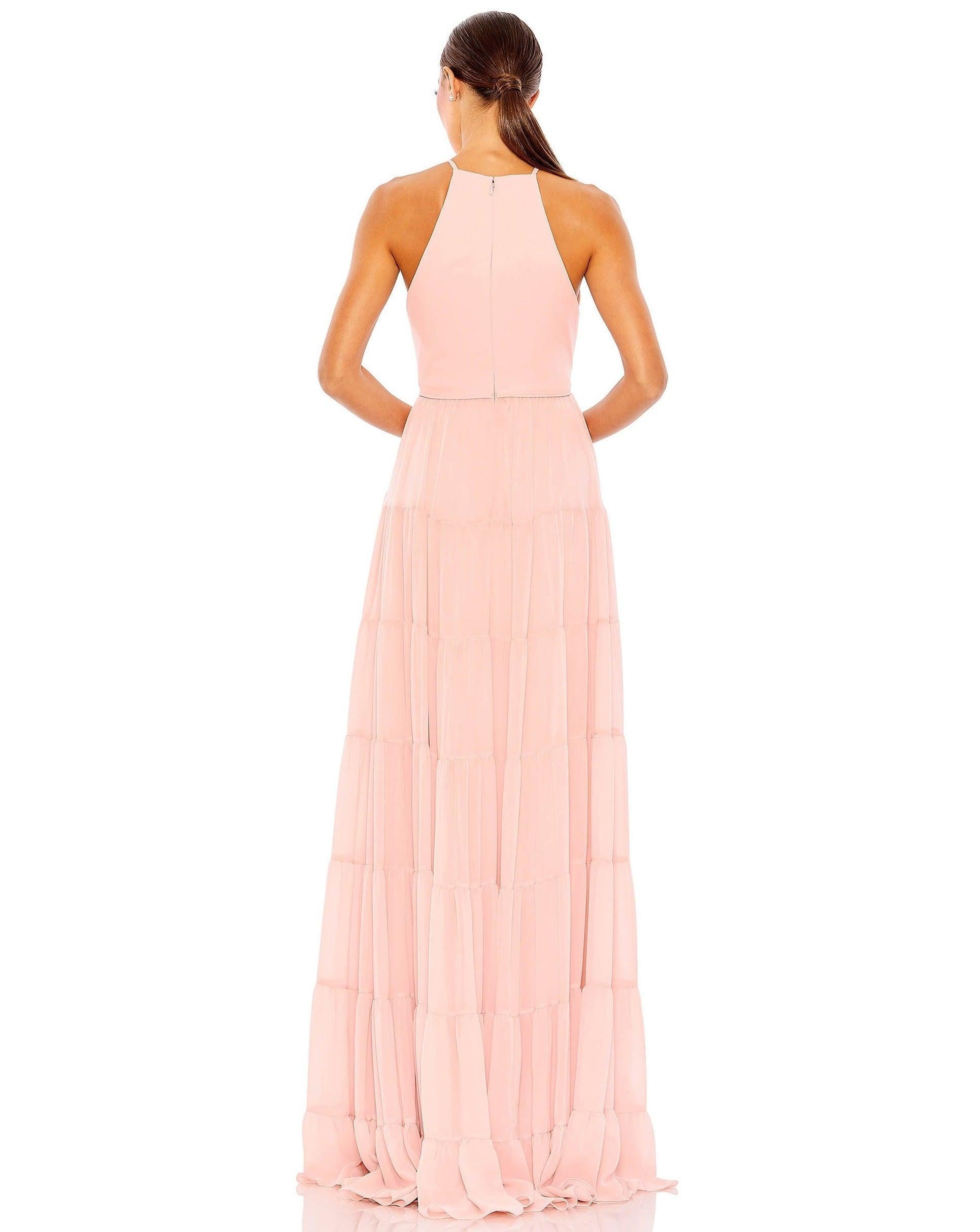 Mac Duggal Prom Long Halter Tiered Dress 55281 - The Dress Outlet