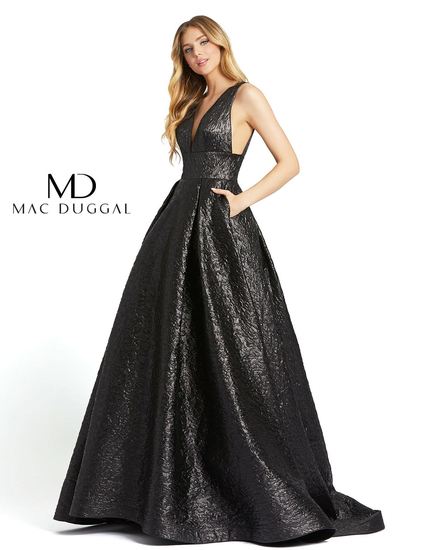 Mac duggal metallic ball gown shop