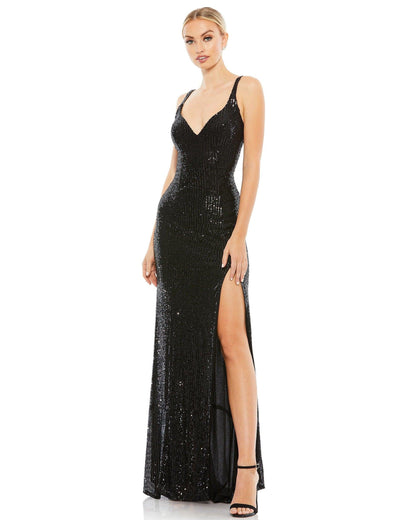 Mac Duggal Prom Long Sequins Formal Dress Black