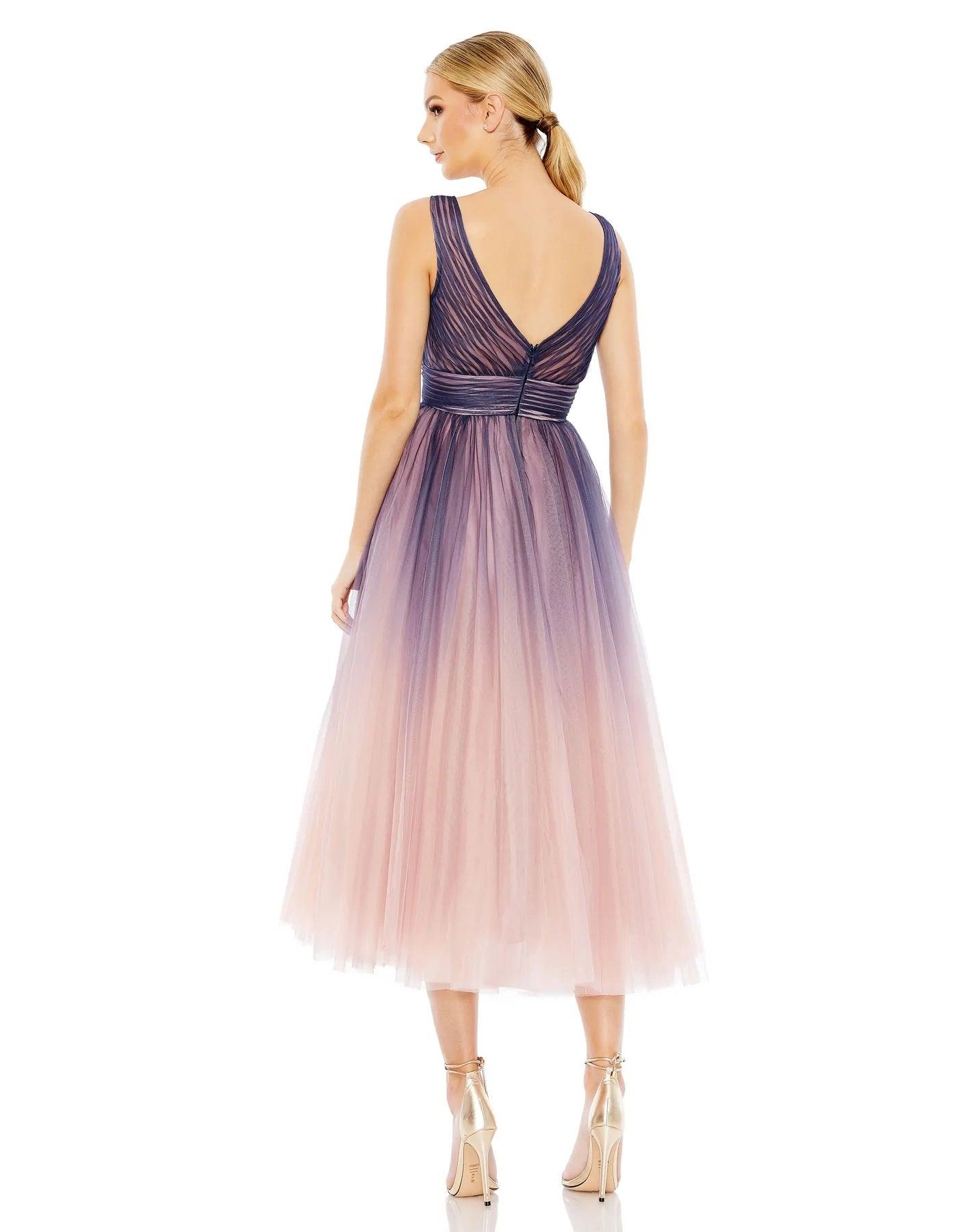 Mac Duggal 20403 Short Sleeveless Ombre Dress