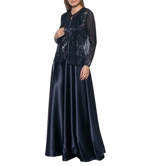Navy Marina Long Sleeve Formal Two Piece Jacket Dress for $126.99 – The ...