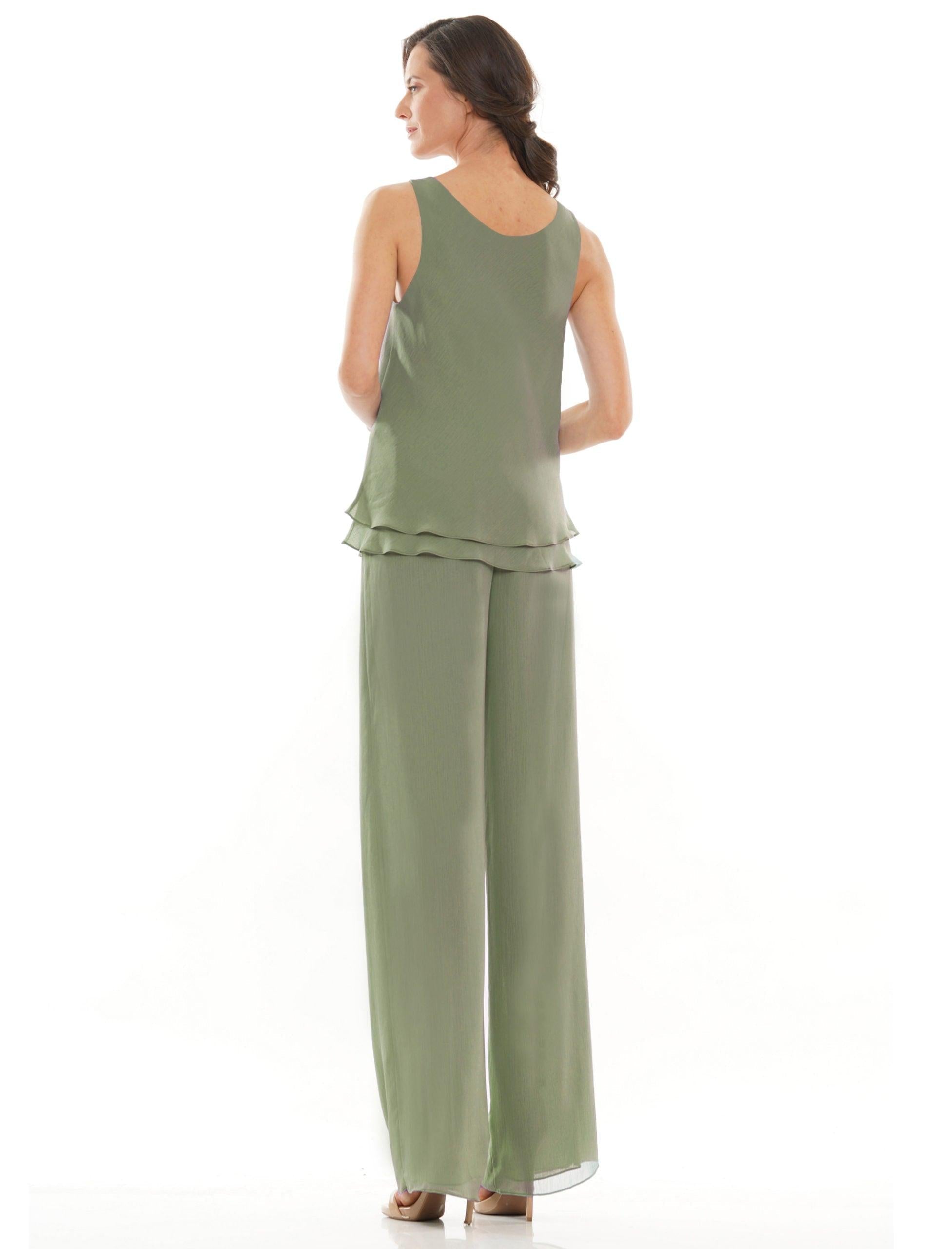 Marsoni Formal Long Jacket Chiffon Pant Suit 304 - The Dress Outlet