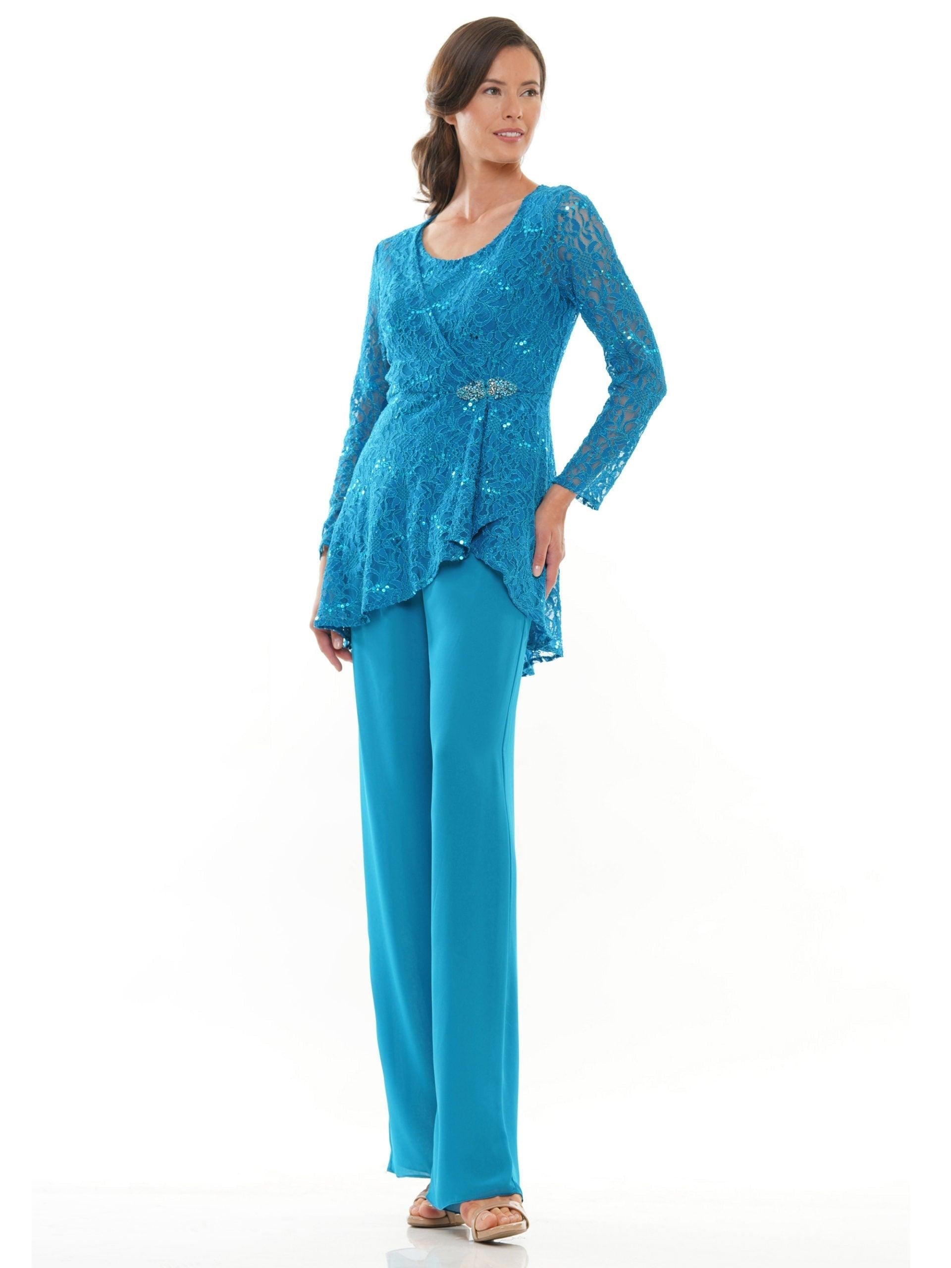 Marsoni Formal Long Sleeve Jacket Pant Suit 305 - The Dress Outlet