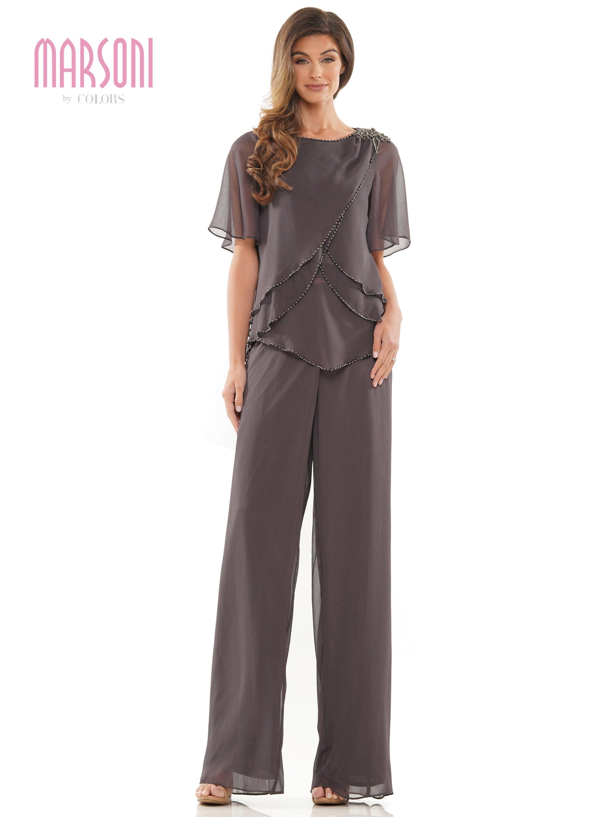 Charcoal Marsoni Formal Mother of the Bride Pant Suit M321 for $327.99, –  The Dress Outlet
