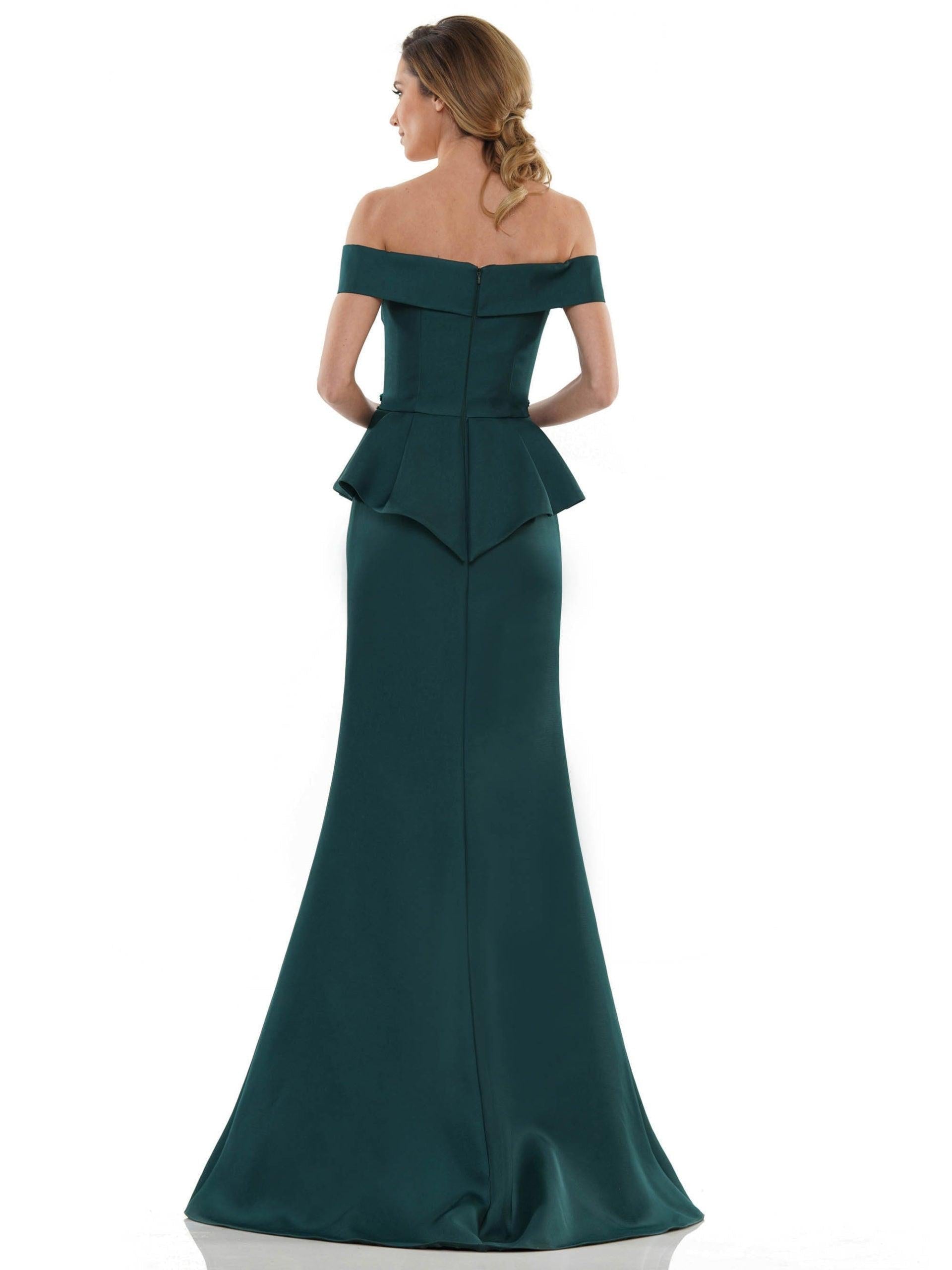 Marsoni Formal Off Shoulder Satin Long Dress 1141 - The Dress Outlet