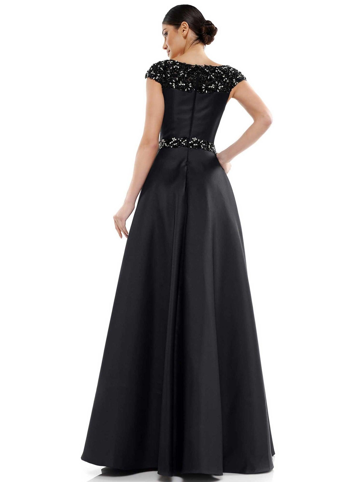 Marsoni Long Formal Cap Sleeve Beaded Dress 1035 - The Dress Outlet