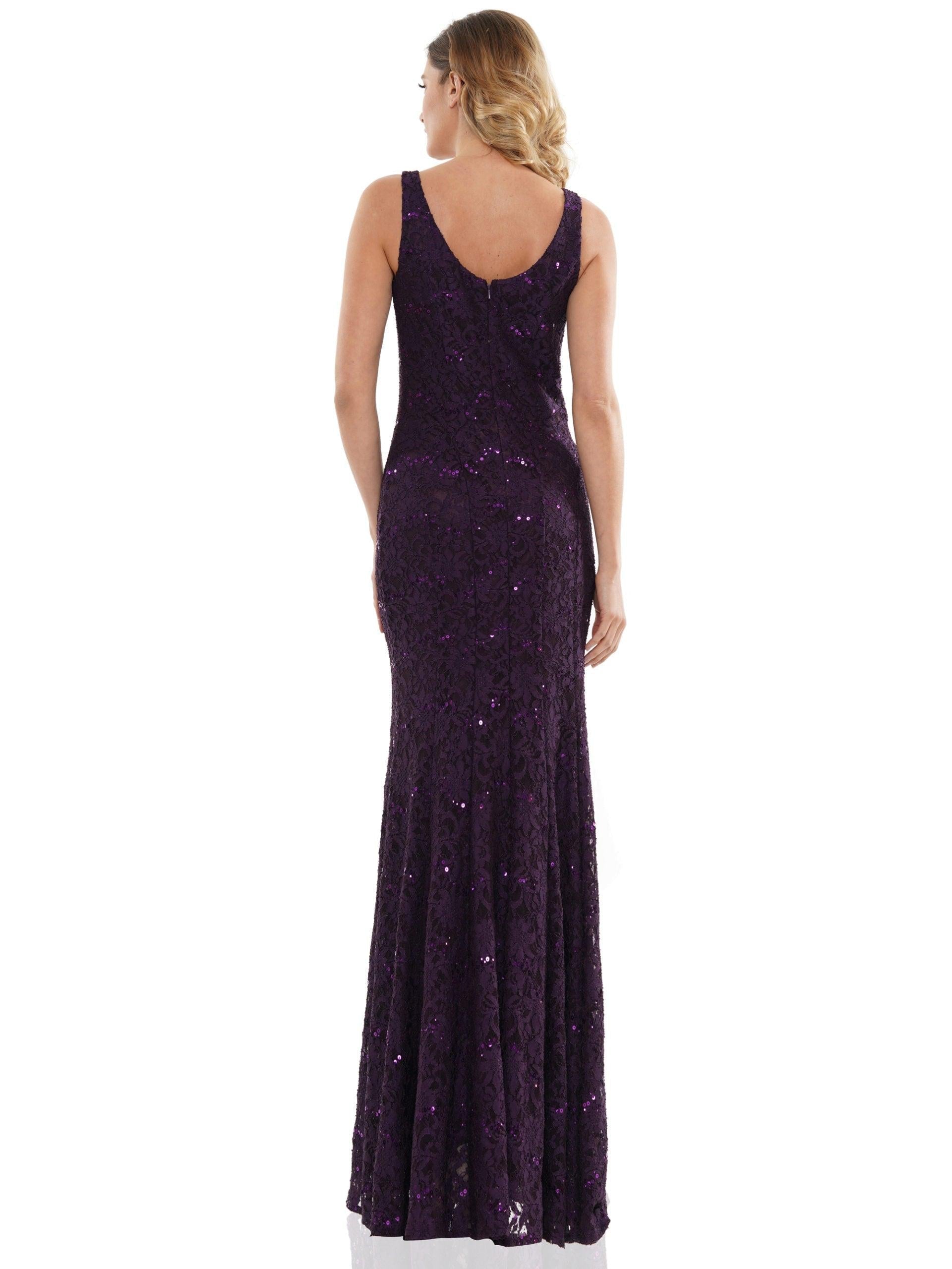Long Sleeve Formal Dress Eggplant