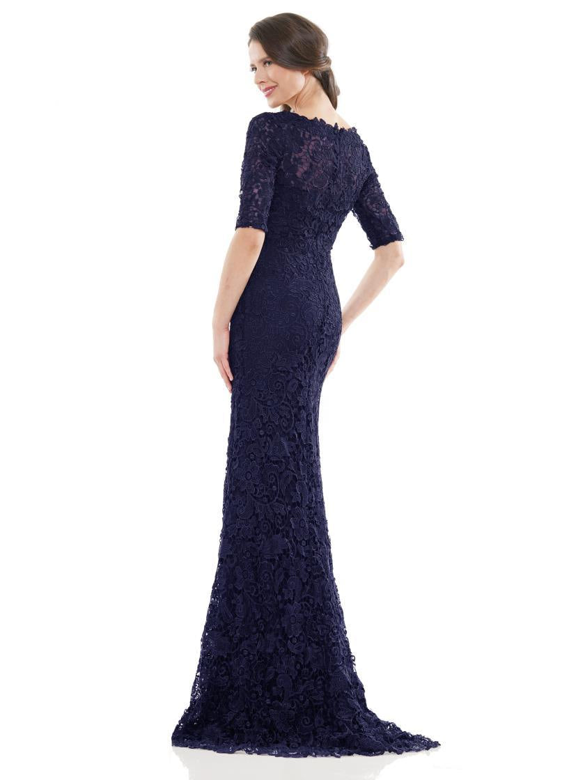 Marsoni Long Mother of the Bride Lace Dress Navy