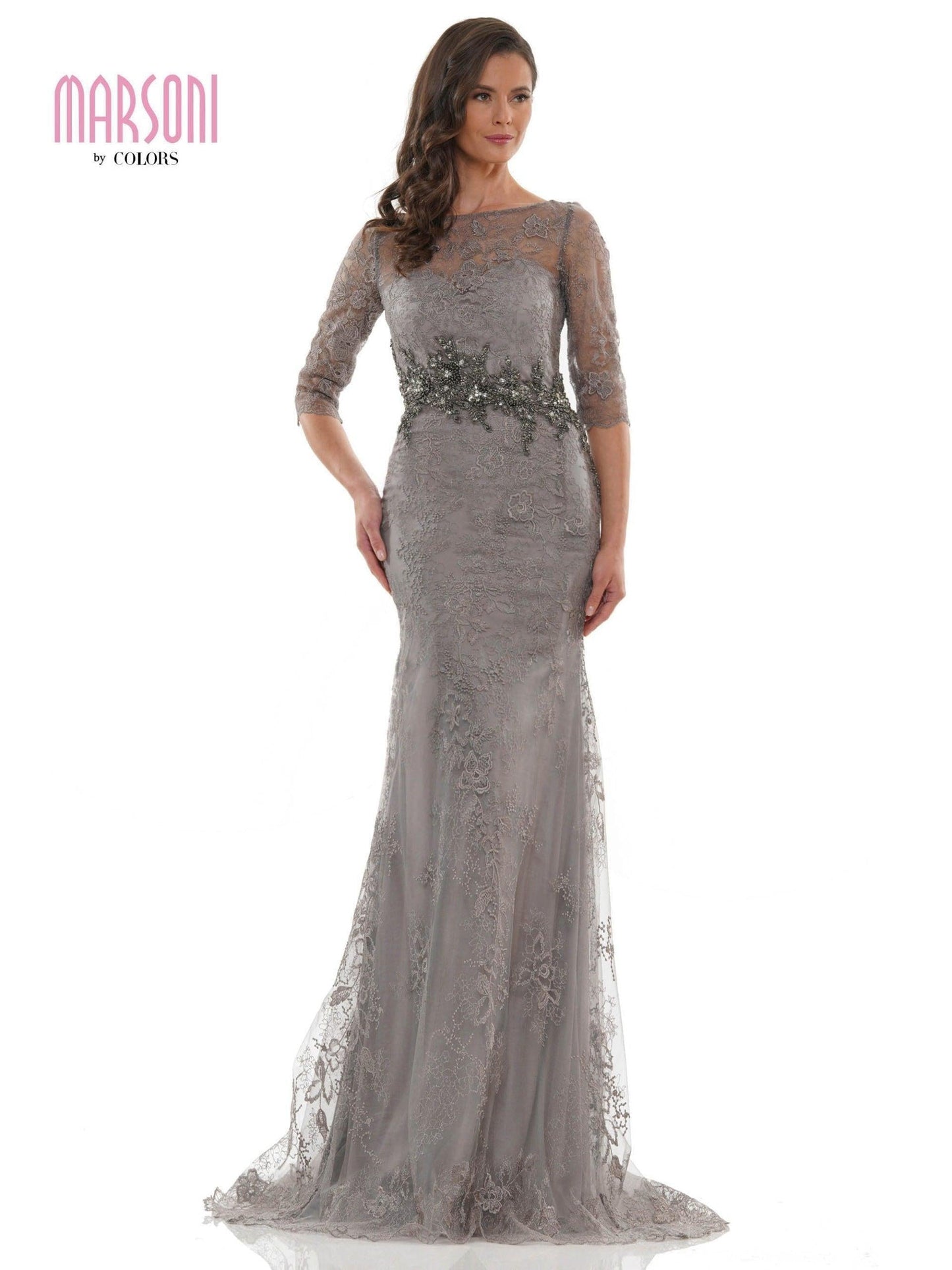 Marsoni Long Mother of the Bride Lace Dress 1127 - The Dress Outlet