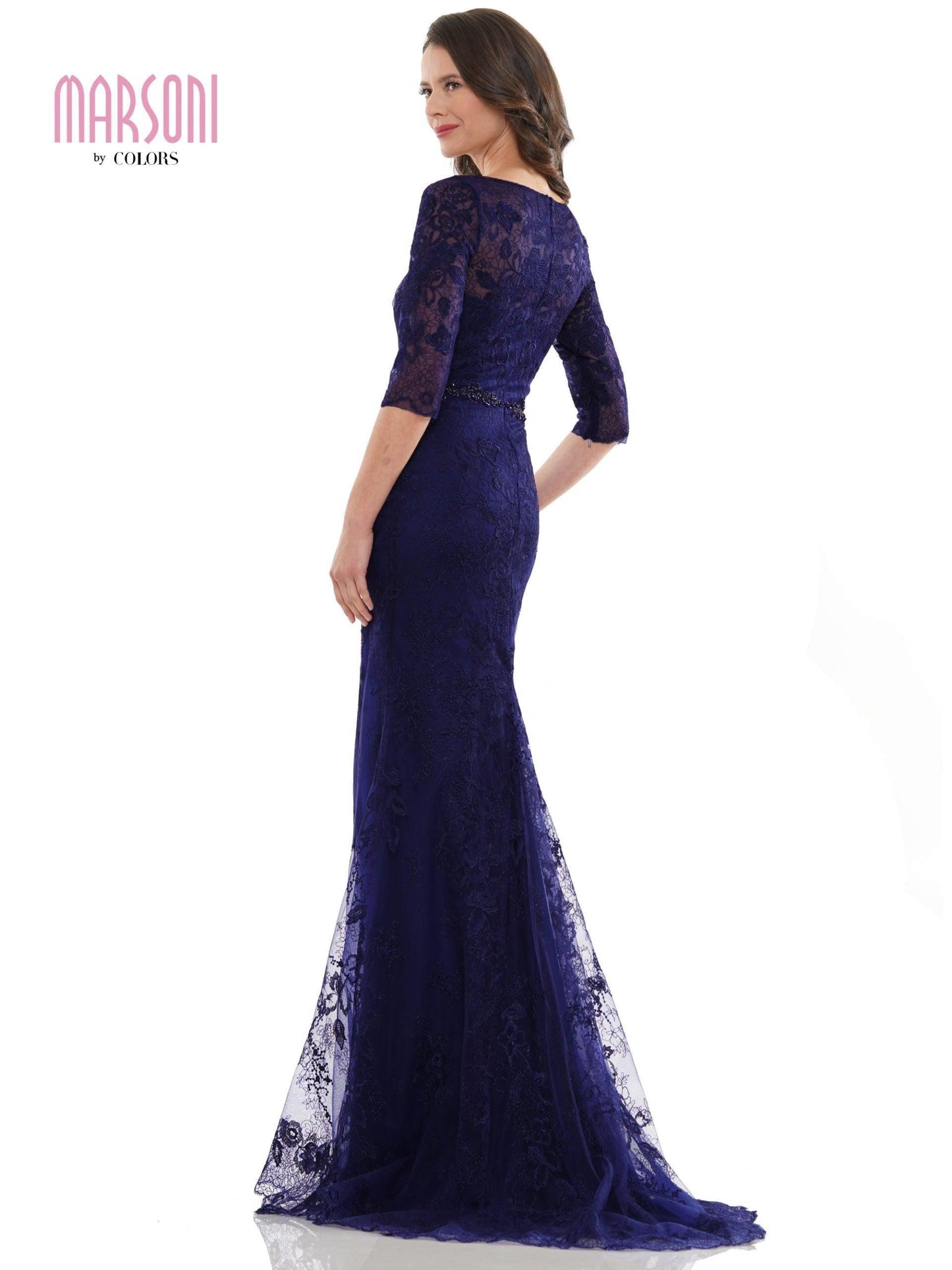 Marsoni Long Mother of the Bride Lace Dress 1127 - The Dress Outlet