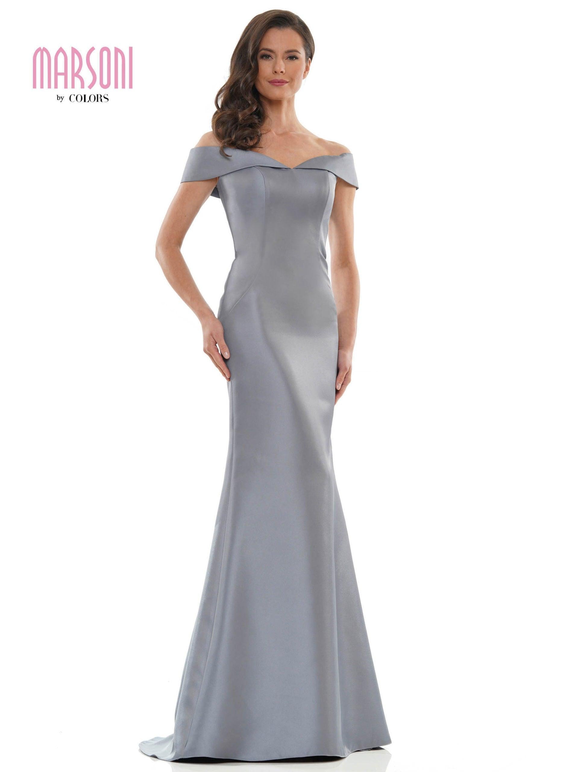 Eggplant Marsoni Mother of the Bride Long Satin Dress 1003 for 437.99 The Dress Outlet