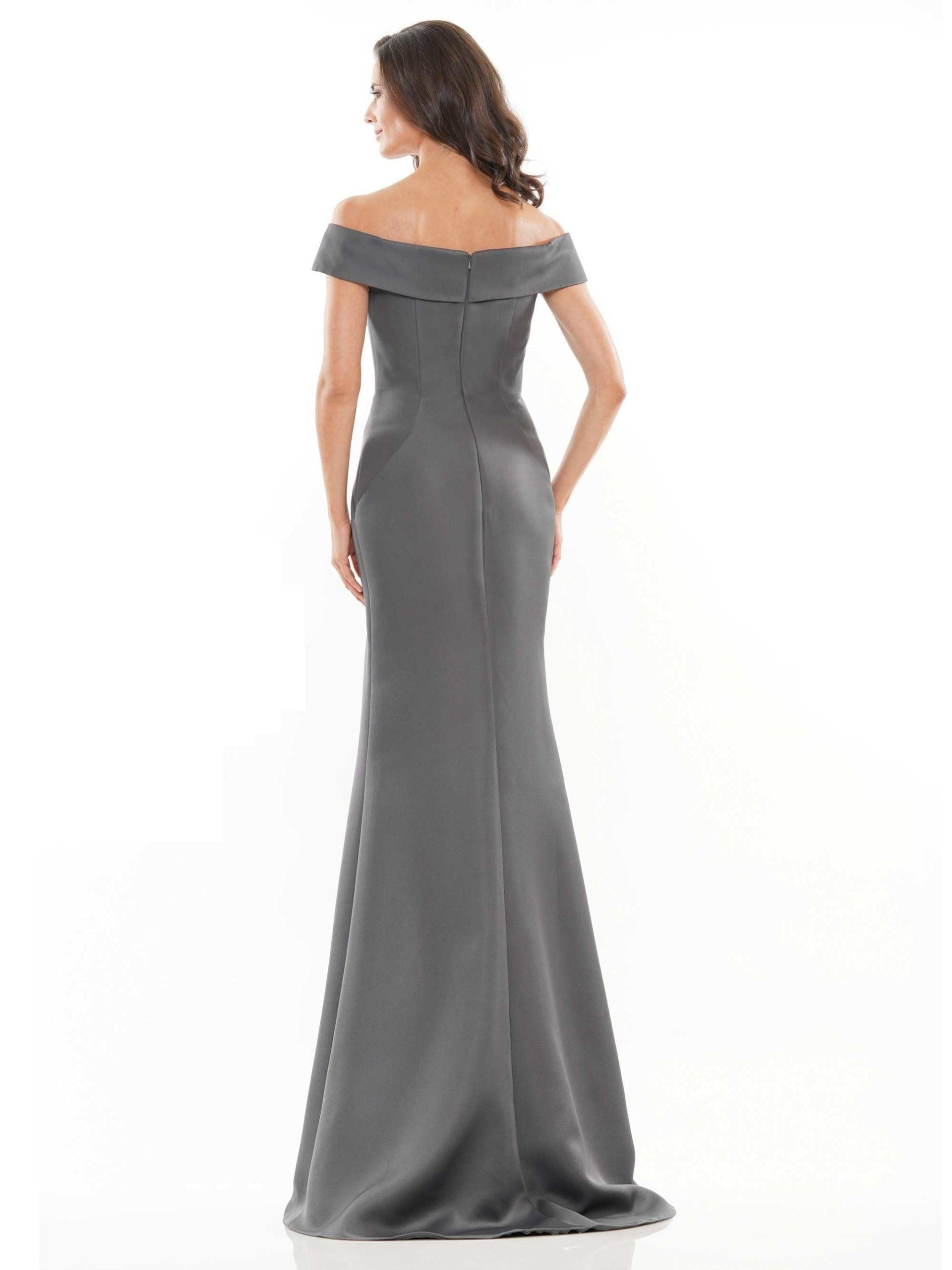 Marsoni Off Shoulder Satin Long Evening Gown 1153 - The Dress Outlet