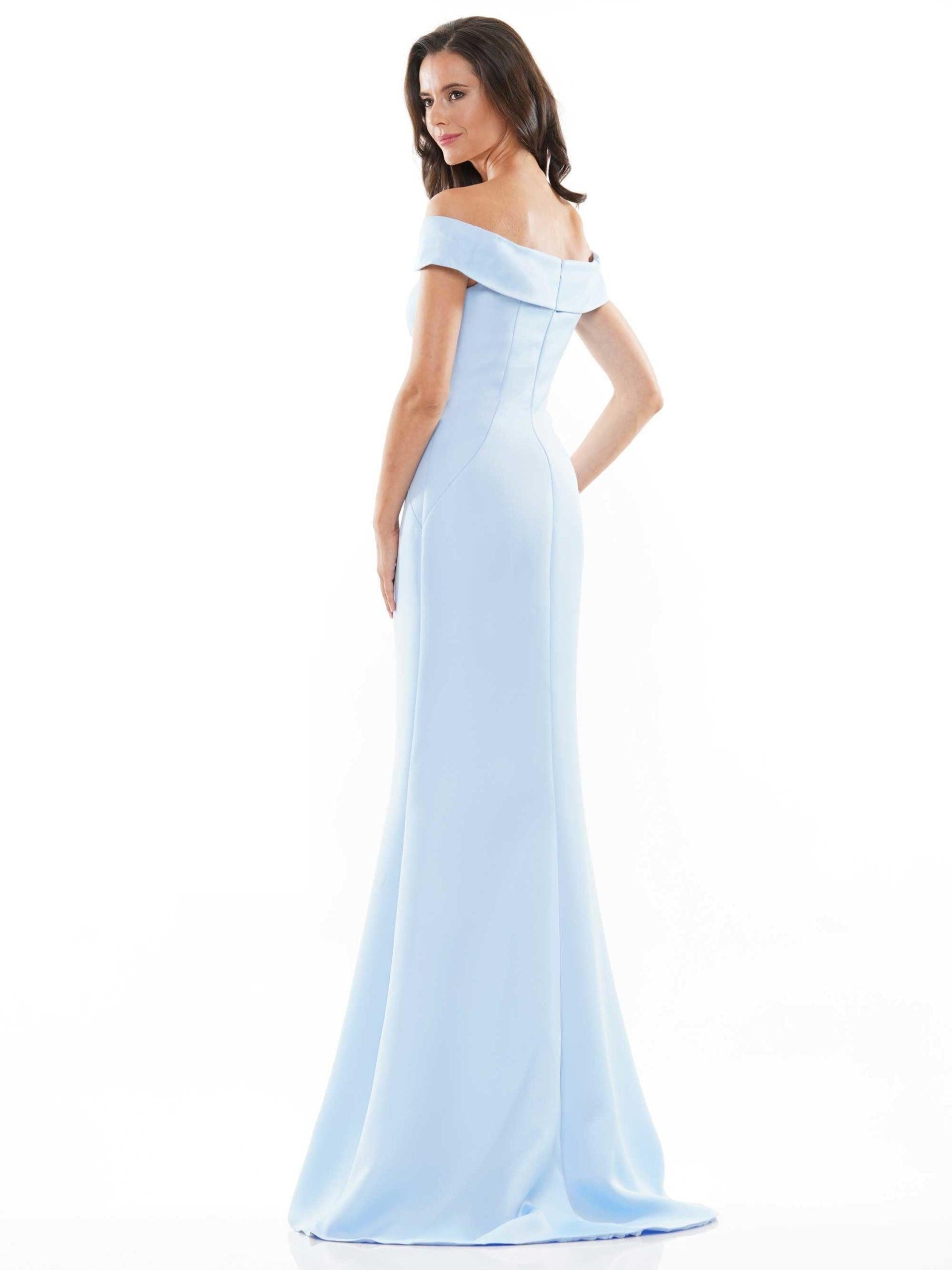 Marsoni Off Shoulder Satin Long Evening Gown 1153 - The Dress Outlet