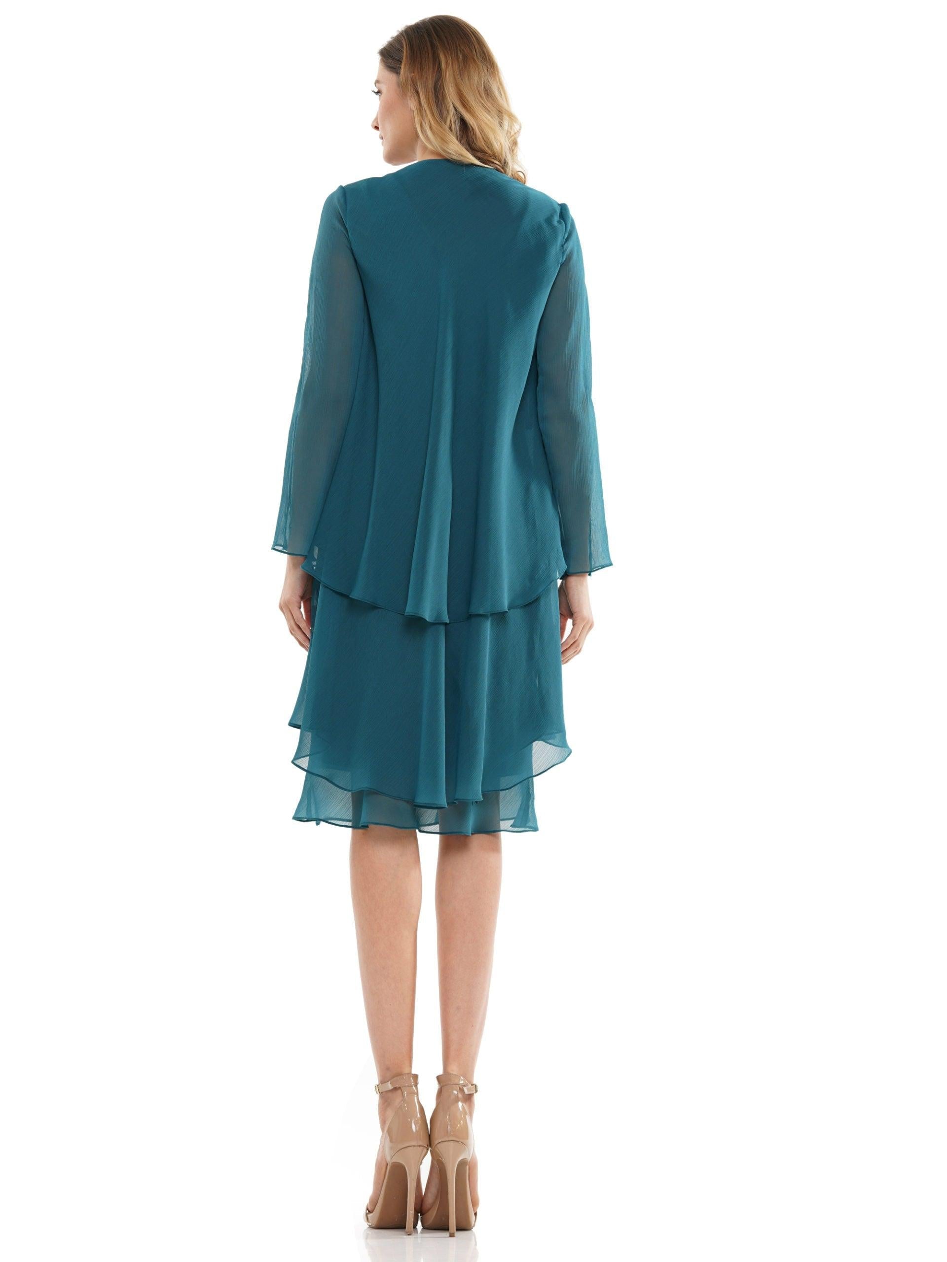 Marsoni Short Mother of the Bride Chiffon Dress 307 - The Dress Outlet