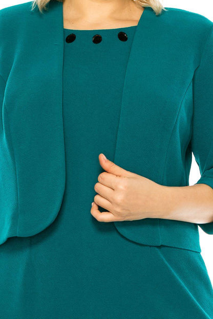 Maya Brooke Long Sleeve Jacket Short Dress 28217X - The Dress Outlet