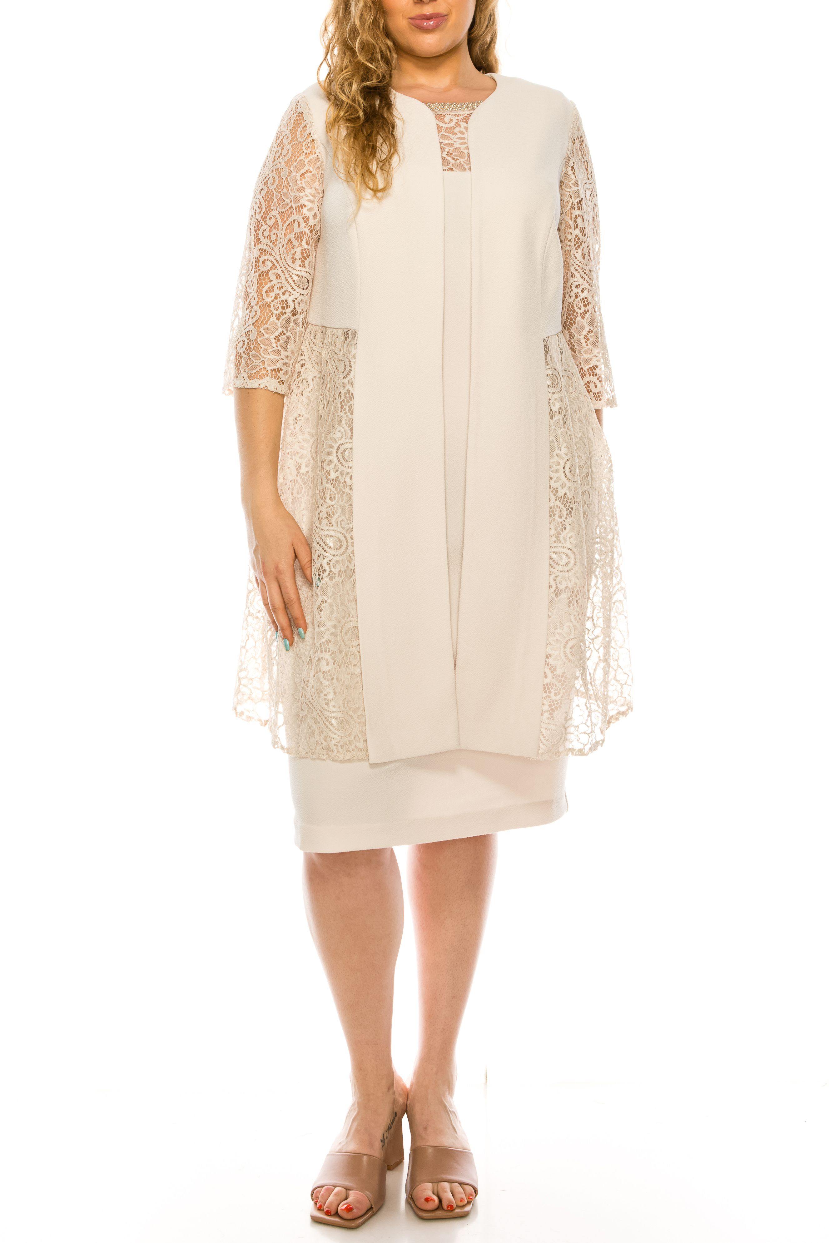 Plus Size Maya Brooke Long Dresses CHAMPAGNE Maya Brooke Plus Size