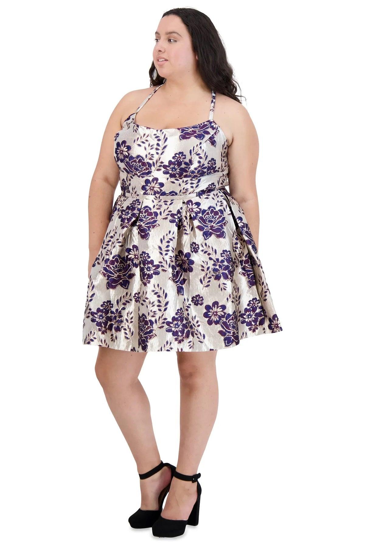 Navy/Plum Morgan & Co 12901WM Homecoming Short Cocktail Dress for $85. ...