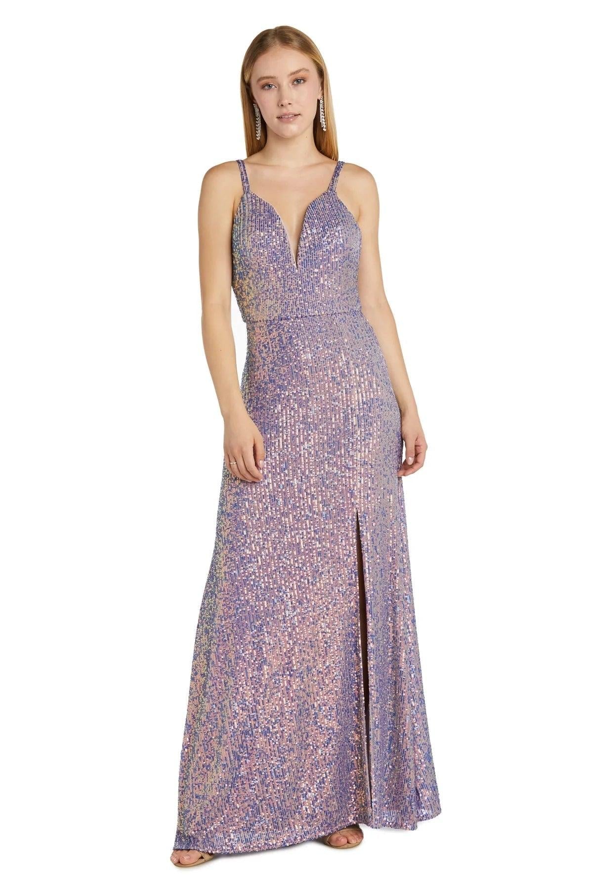 Morgan and co lace and jersey gown online