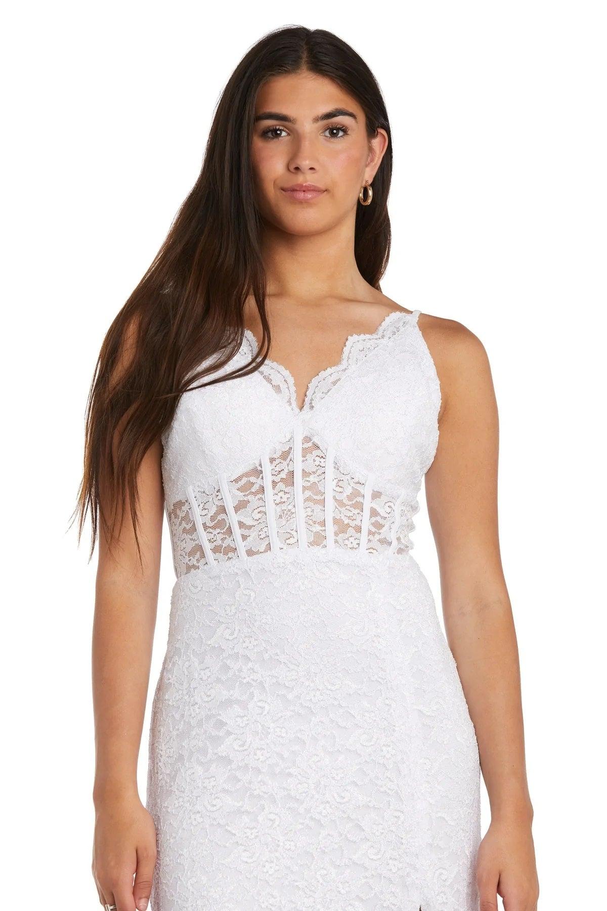 Morgan & Co 12938 Long Spaghetti Strap Evening Gown