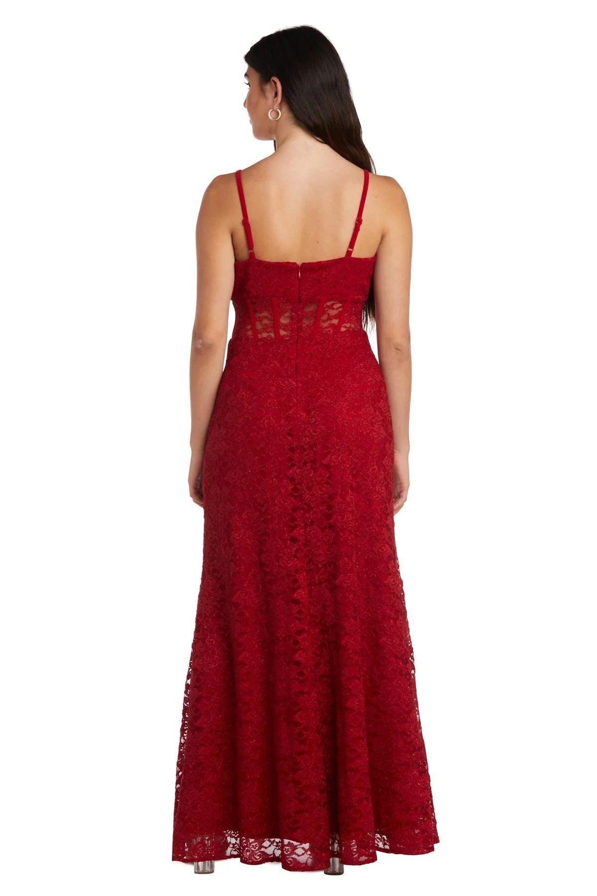 Morgan & Co 12938 Long Spaghetti Strap Evening Gown