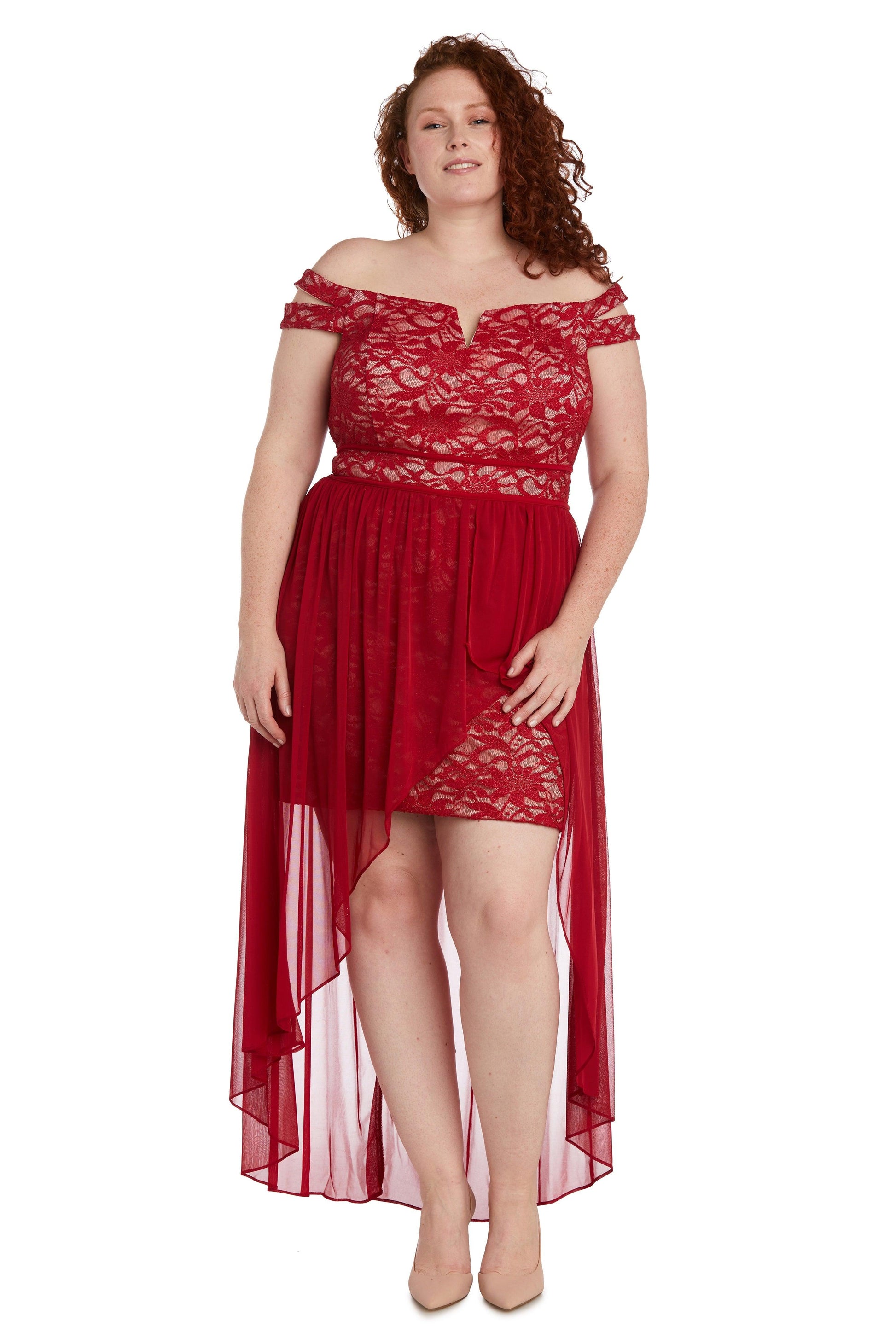 Morgan & Co 12671WM Plus Size High Low Dress
