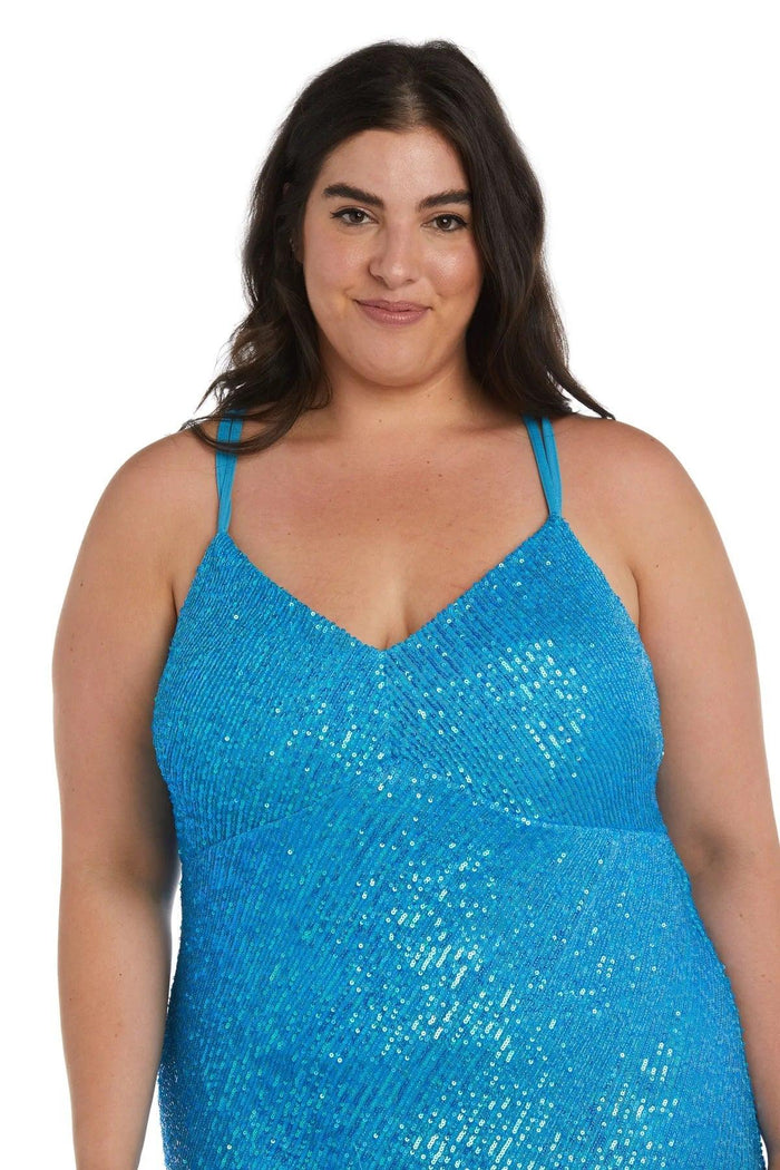 Morgan & Co Plus Size High Low Prom Dress 13029WM - The Dress Outlet