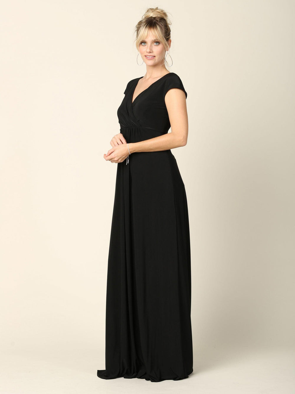 Mother of the Bride V Neck Long Formal Dress - The Dress Outlet