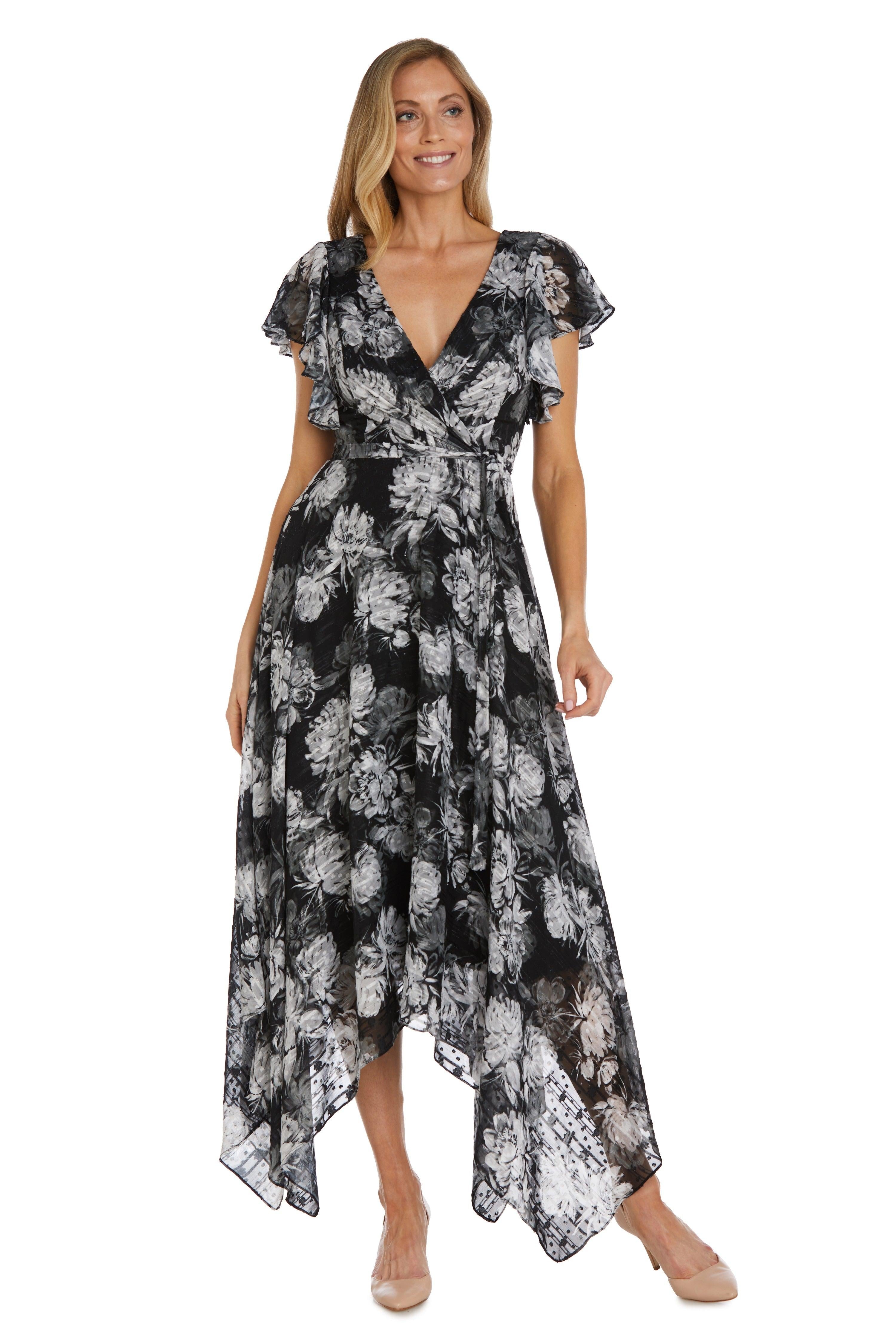 Nightway High Low Floral Print Dress 22163 - The Dress Outlet