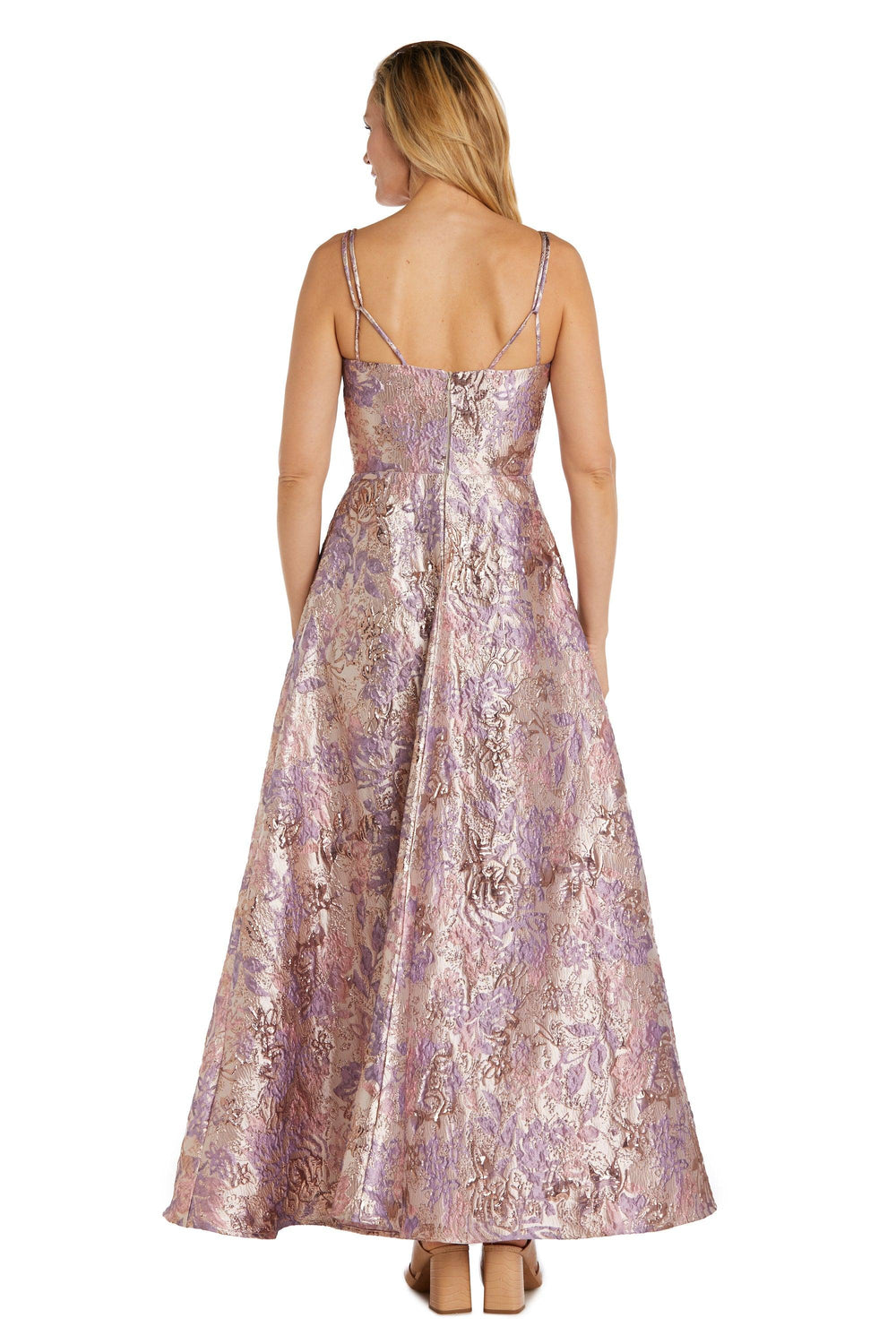 Nightway Long Formal Metallic Dress 22133 - The Dress Outlet