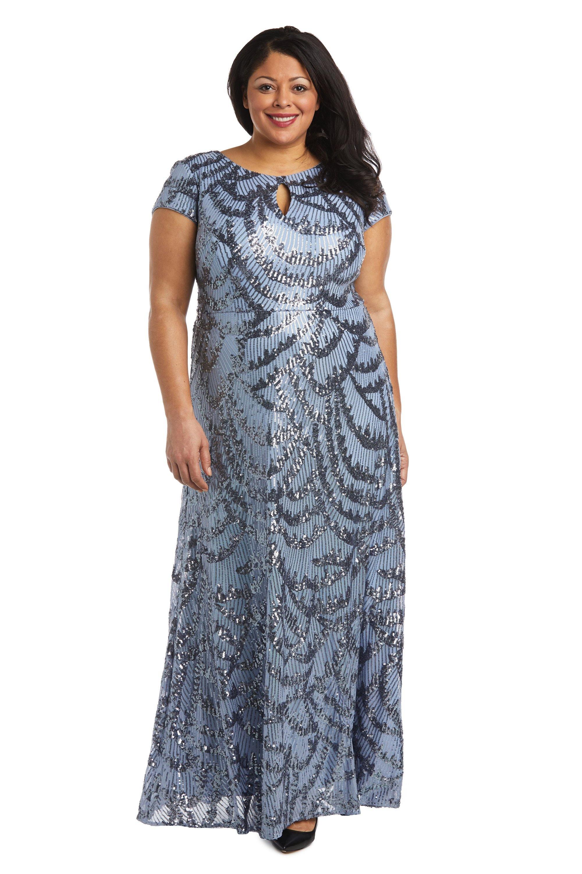 Silver Nightway Long Formal Plus Size Evening Dress 22018W