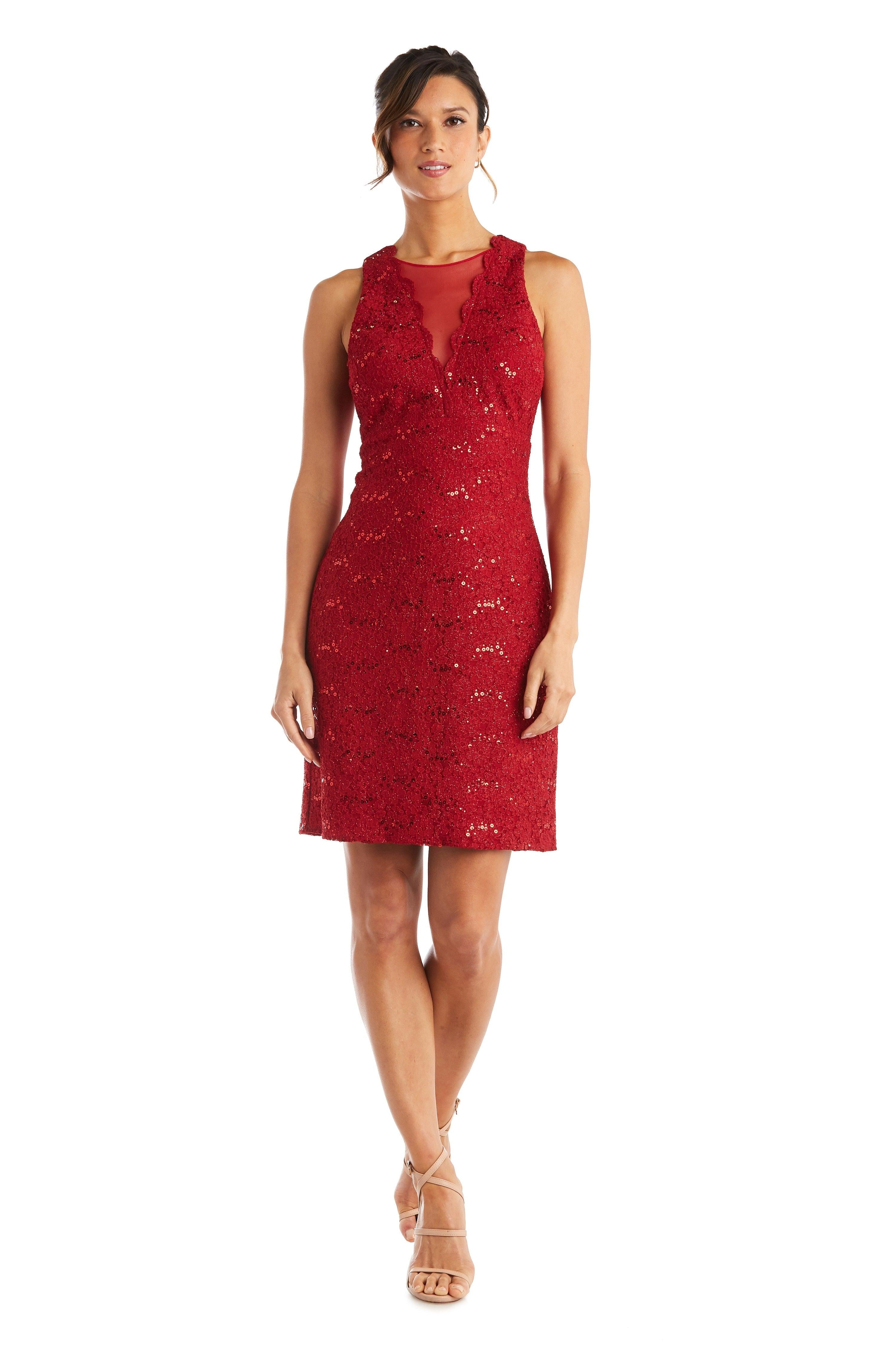 Nightway Short Petite Lace Cocktail Dress 21500P - The Dress Outlet