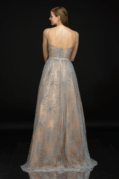 Nina Canacci Prom Long Glitter A Line Dress 6541 - The Dress Outlet