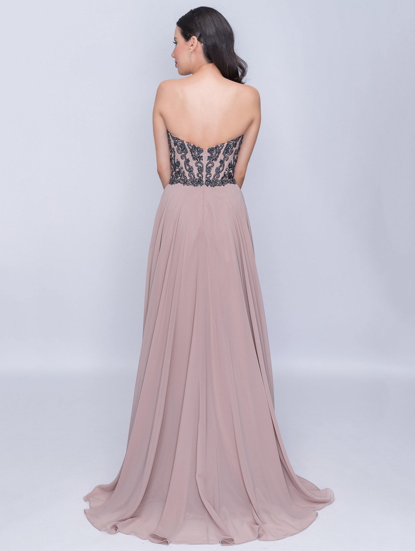 Nina Canacci Prom Long Strapless Beaded Dress 3140 - The Dress Outlet