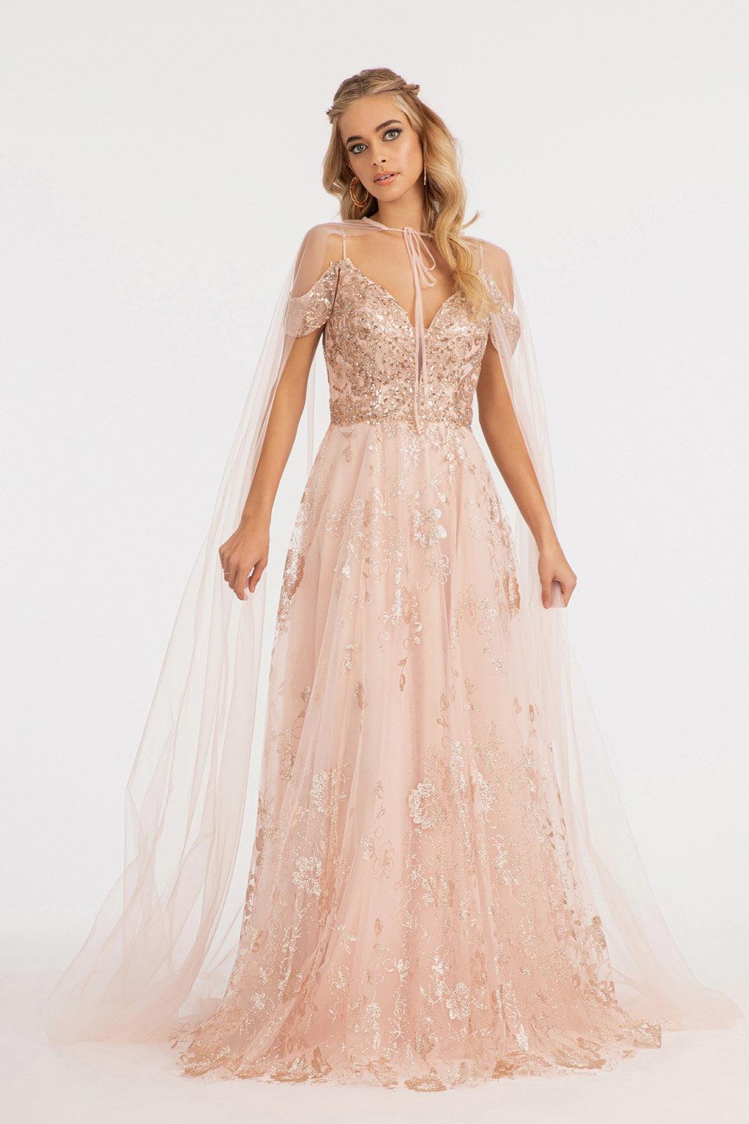 Off Shoulder A-line Long Prom Dress - The Dress Outlet
