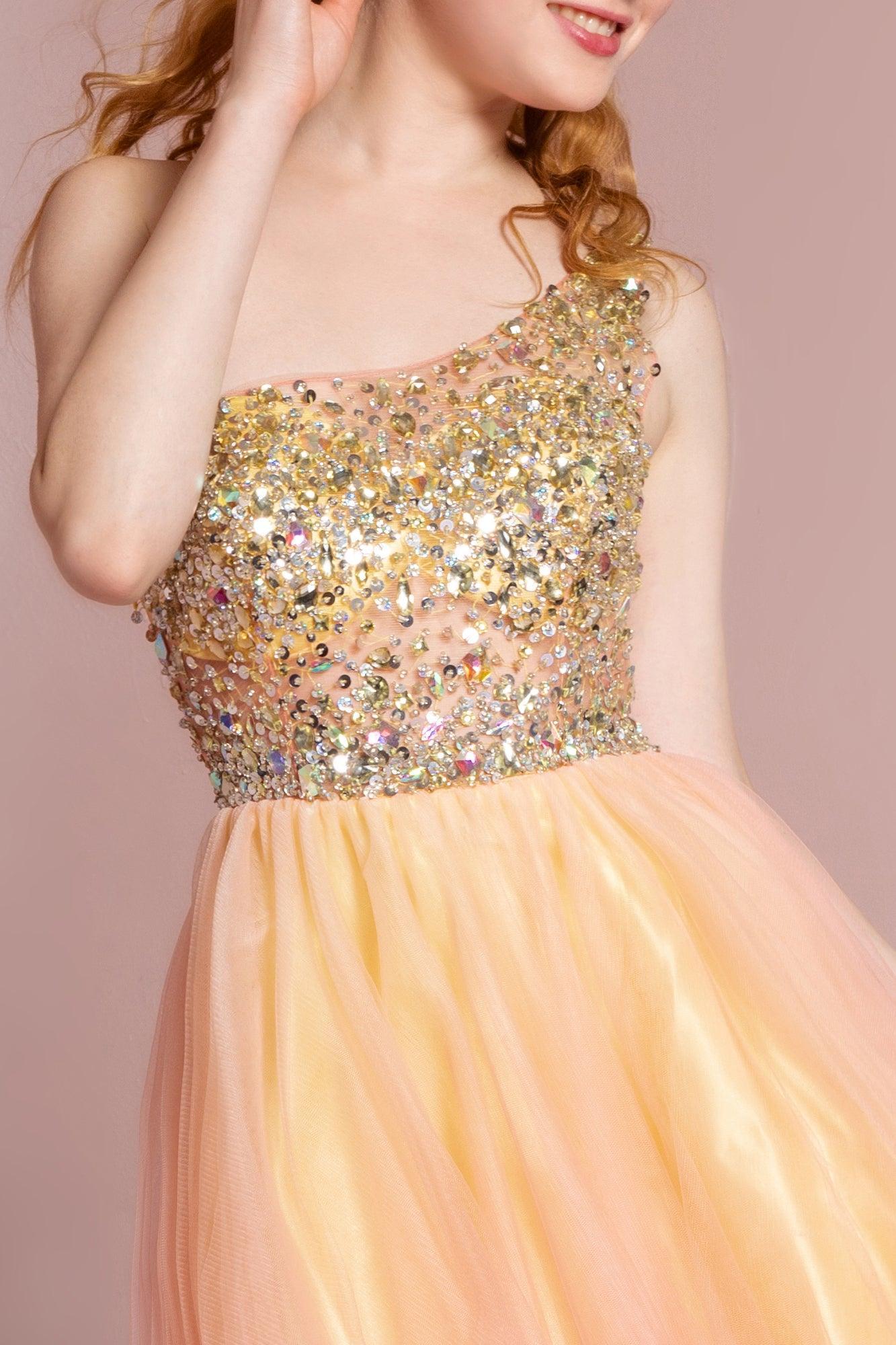 One Shoulder Homecoming Short Prom Dress - The Dress Outlet