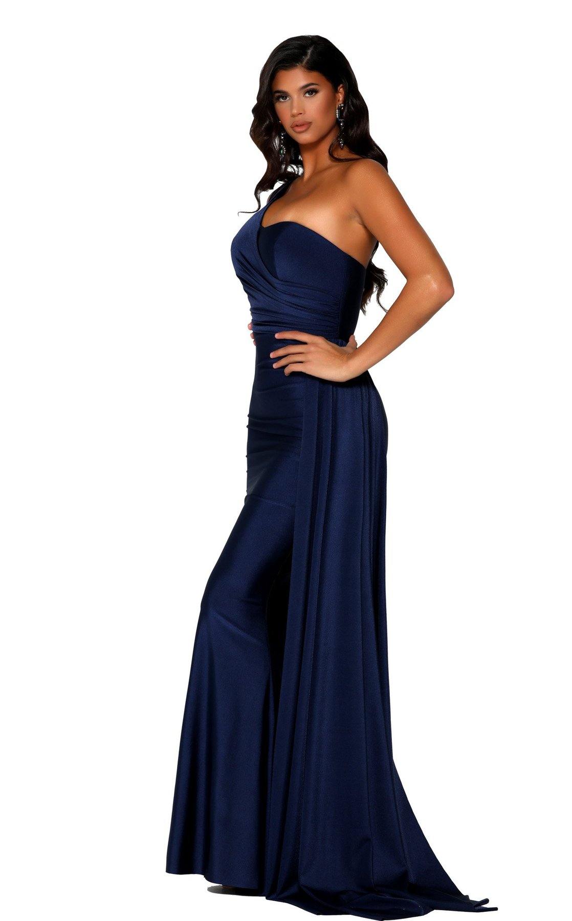 Portia and Scarlett Long Single Shoulder Prom Dress PS6321 - The Dress Outlet