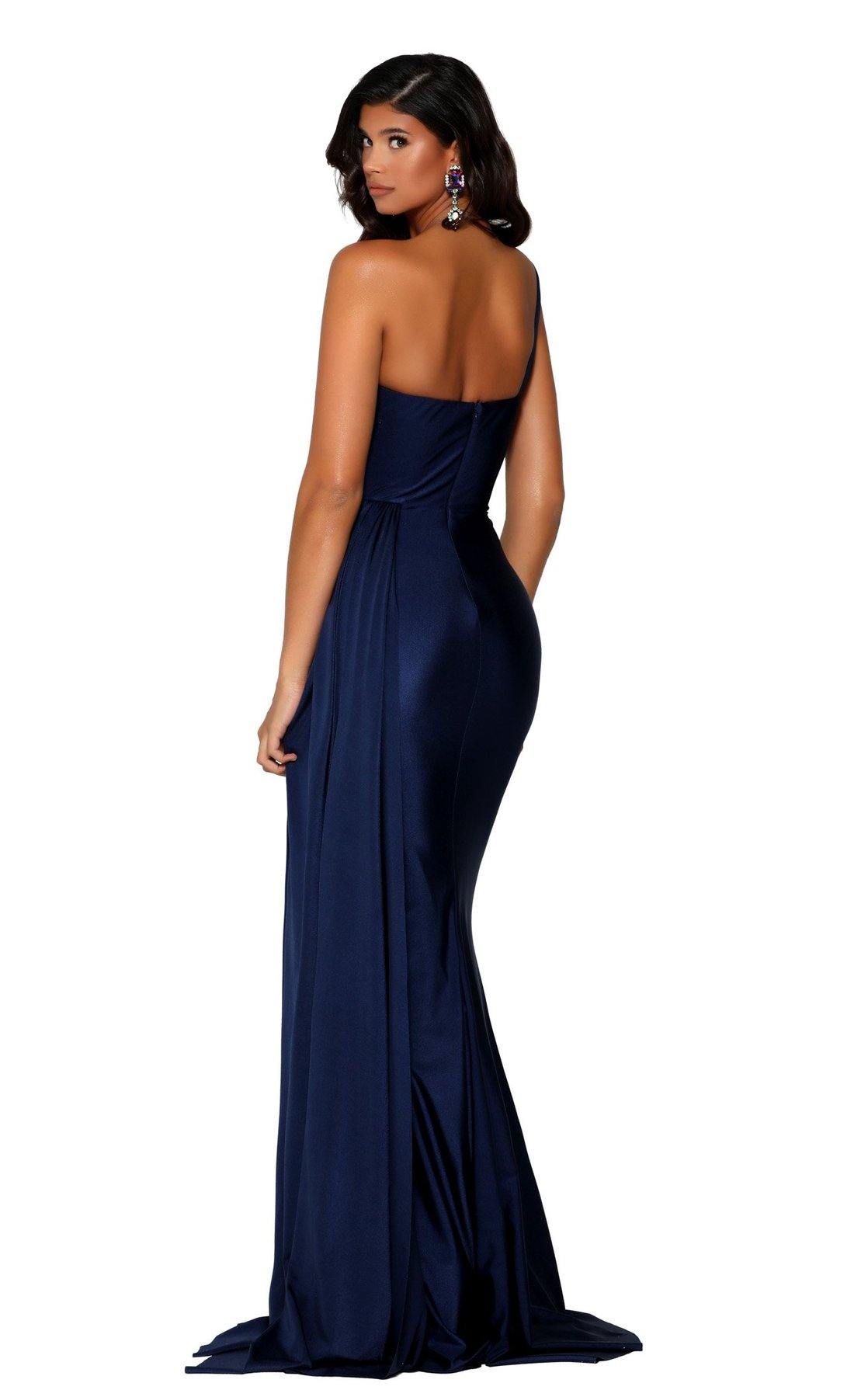 Portia and Scarlett Long Single Shoulder Prom Dress PS6321 - The Dress Outlet