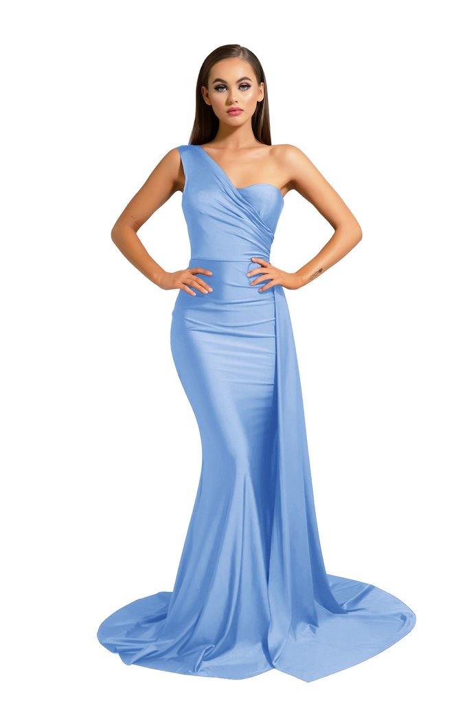 Portia and Scarlett Long Single Shoulder Prom Dress PS6321 - The Dress Outlet